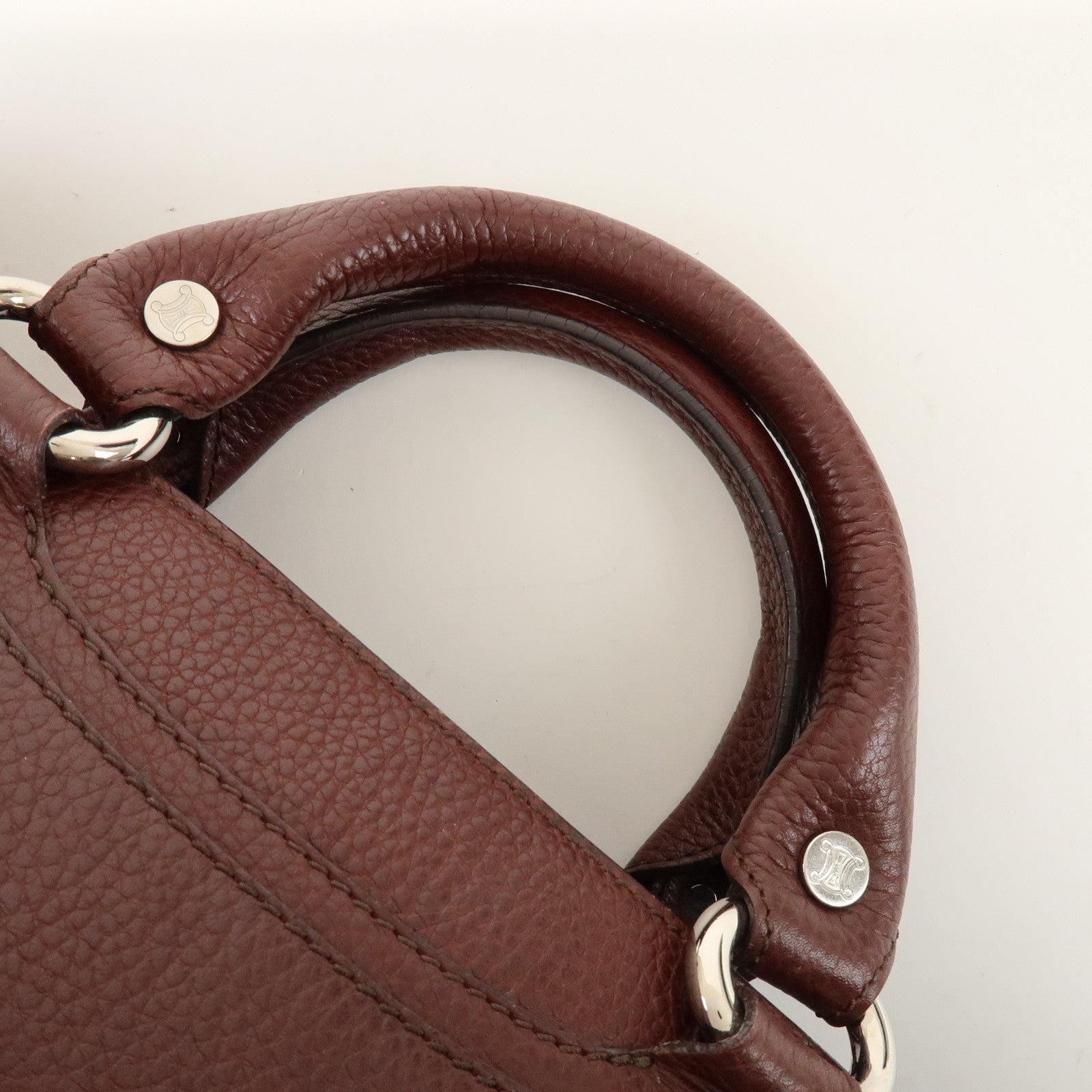 CELINE Leather Boogie Bag Hand Bag Tote Bag Brown