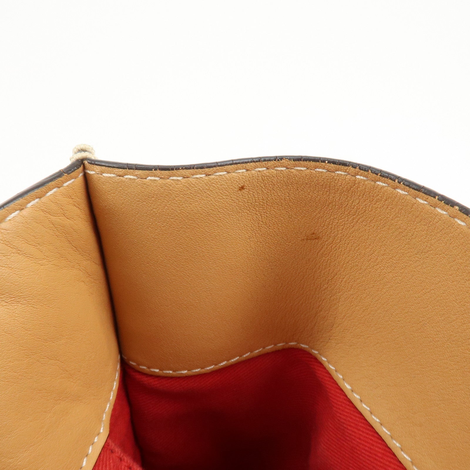 LOEWE Anagram Leather Shopper Tote Bag Hand Bag Light Brown