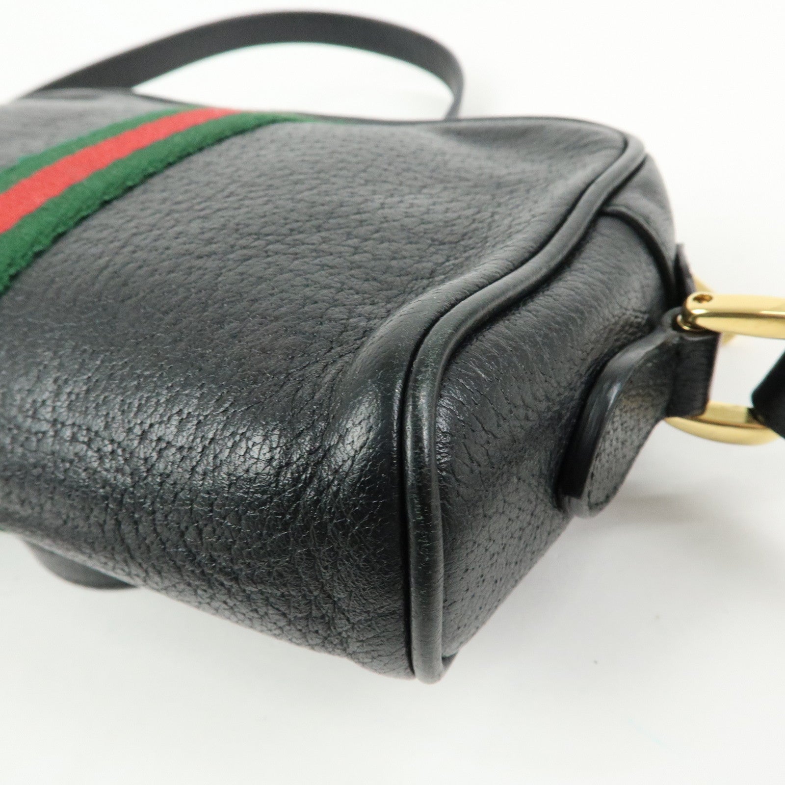 GUCCI Sherry Ophidia Leather Shoulder Crossbody Bag Black 517350