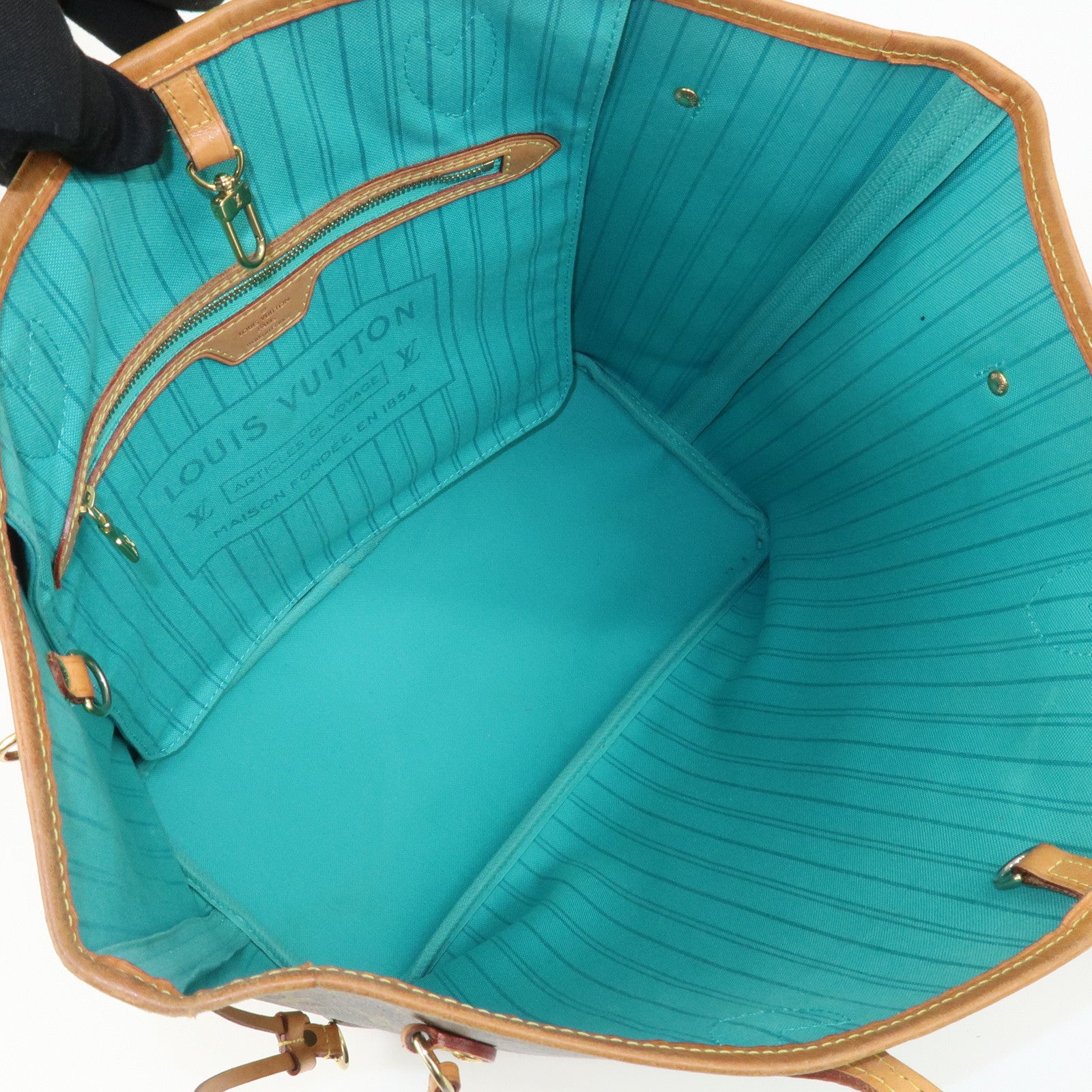 Louis Vuitton Monogram V Neverfull MM Tote Bag Turquoise M41601