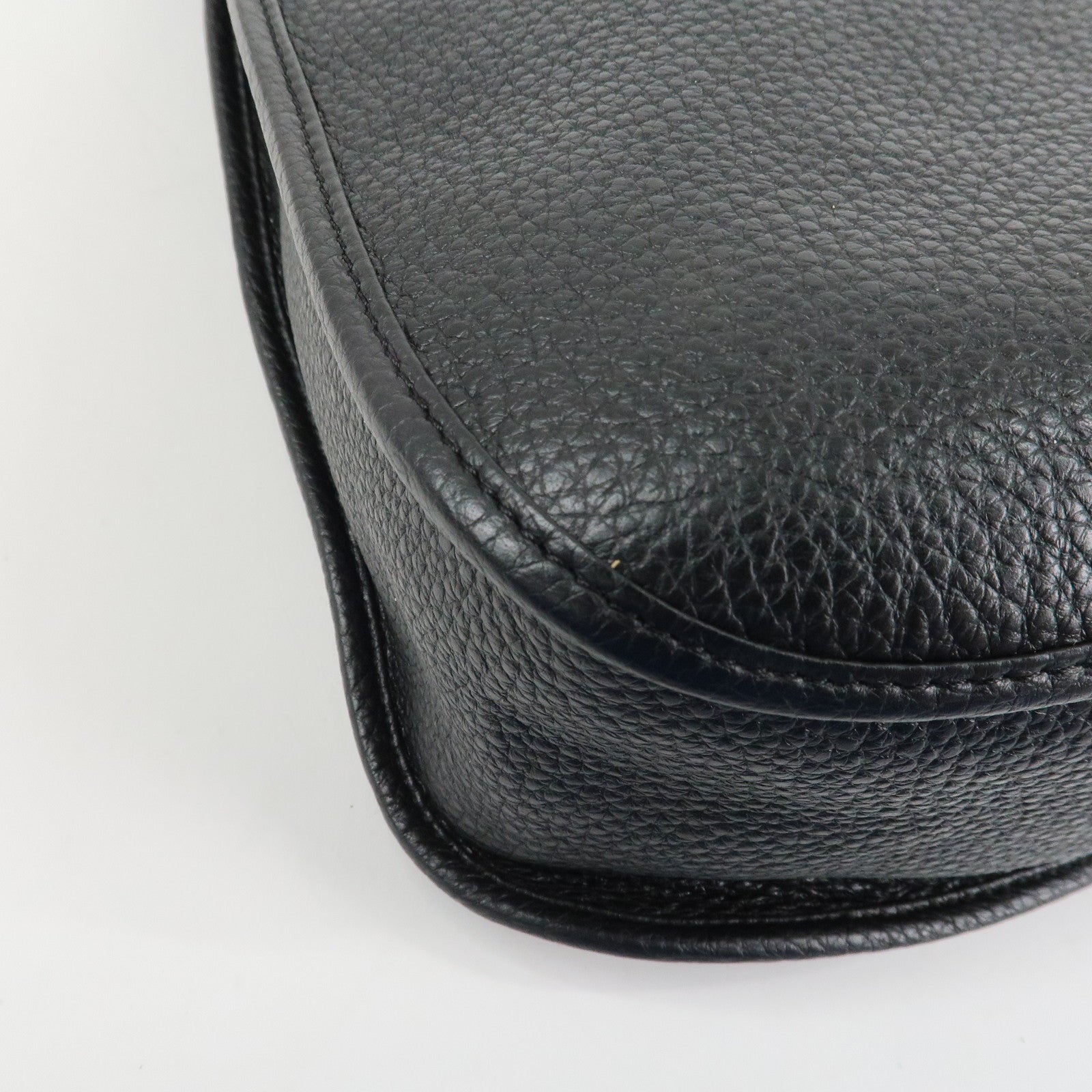 LOEWE Anagram Leather Granada Shoulder Bag Hand Bag Black