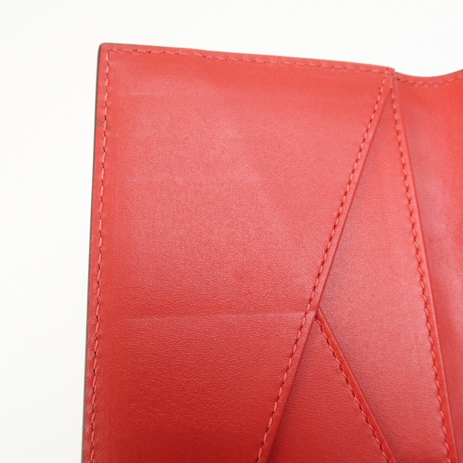 Christian Louboutin Leather Card Case Card Holder Studs Gray