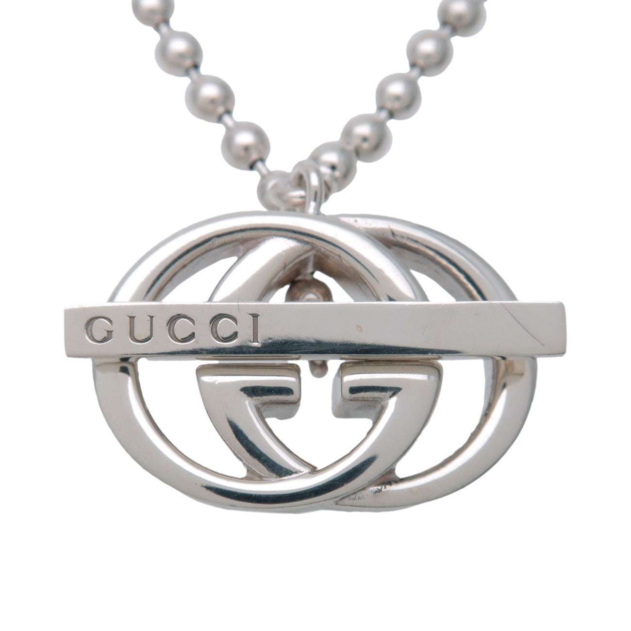 GUCCI Interlocking G Necklace SV925 Silver 216435