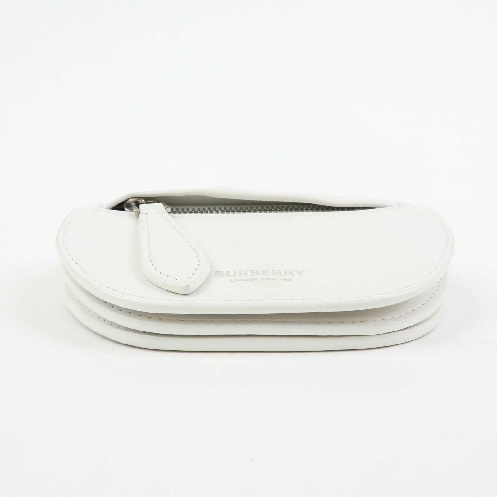 BURBERRY Leather Shoulder Bag Crossbody Bag White