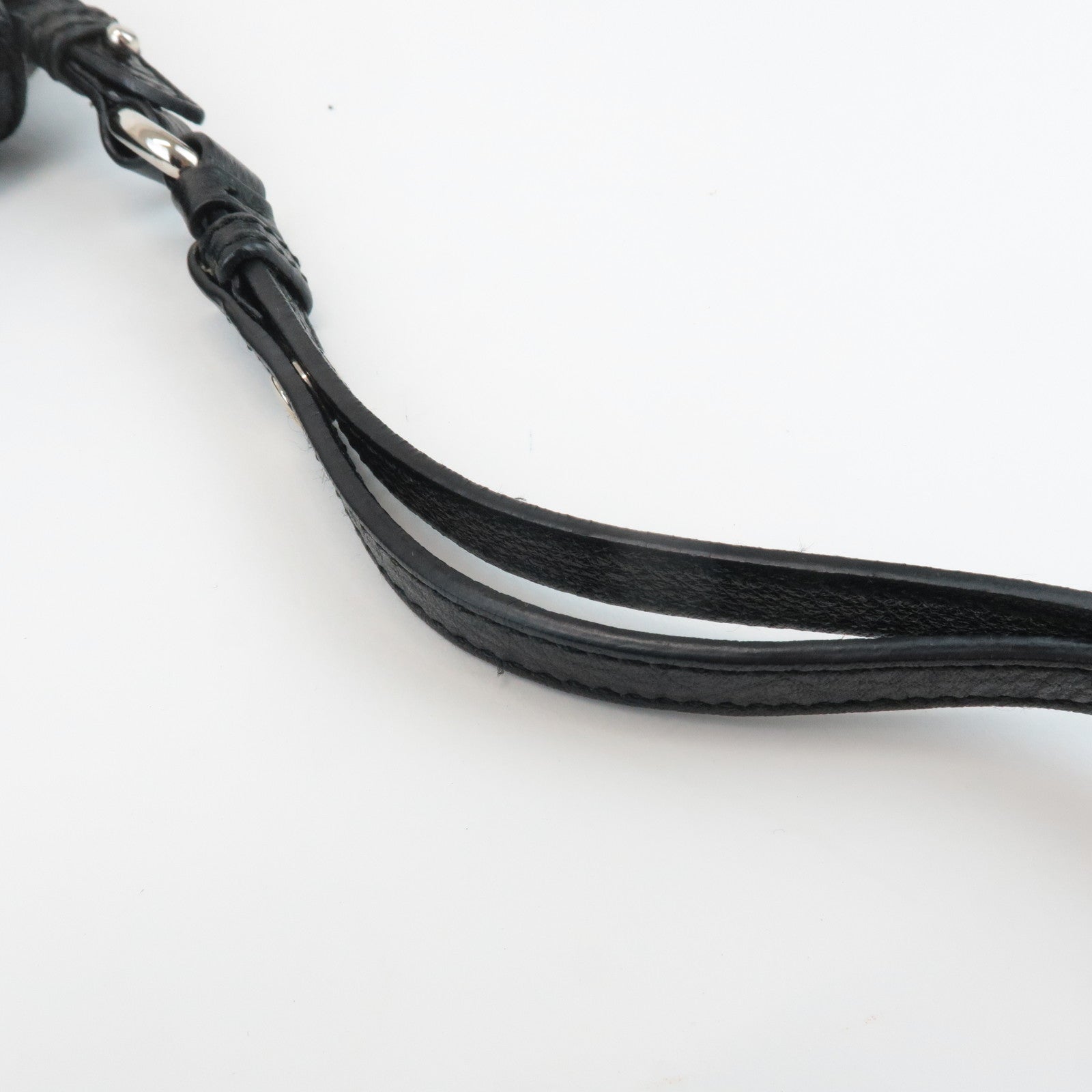 Ferragamo Gancini Leather 3Way Shoulder Bag Hand Bag Black Silver HDW Used