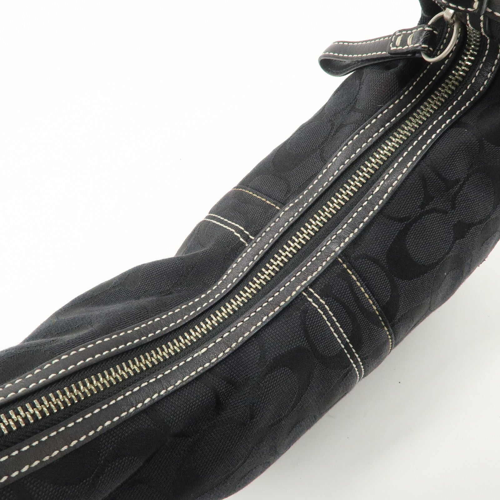 COACH Set of 2 Leather Canvas Shoulder Bag Black Lavender Beige Used