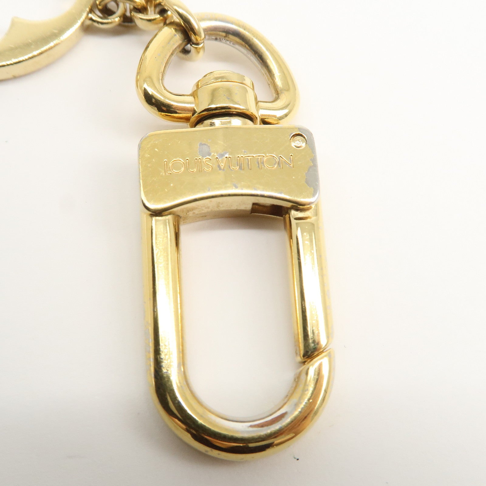 Louis Vuitton Fleur de Monogram Bag Charm Key Chain Gold M65111