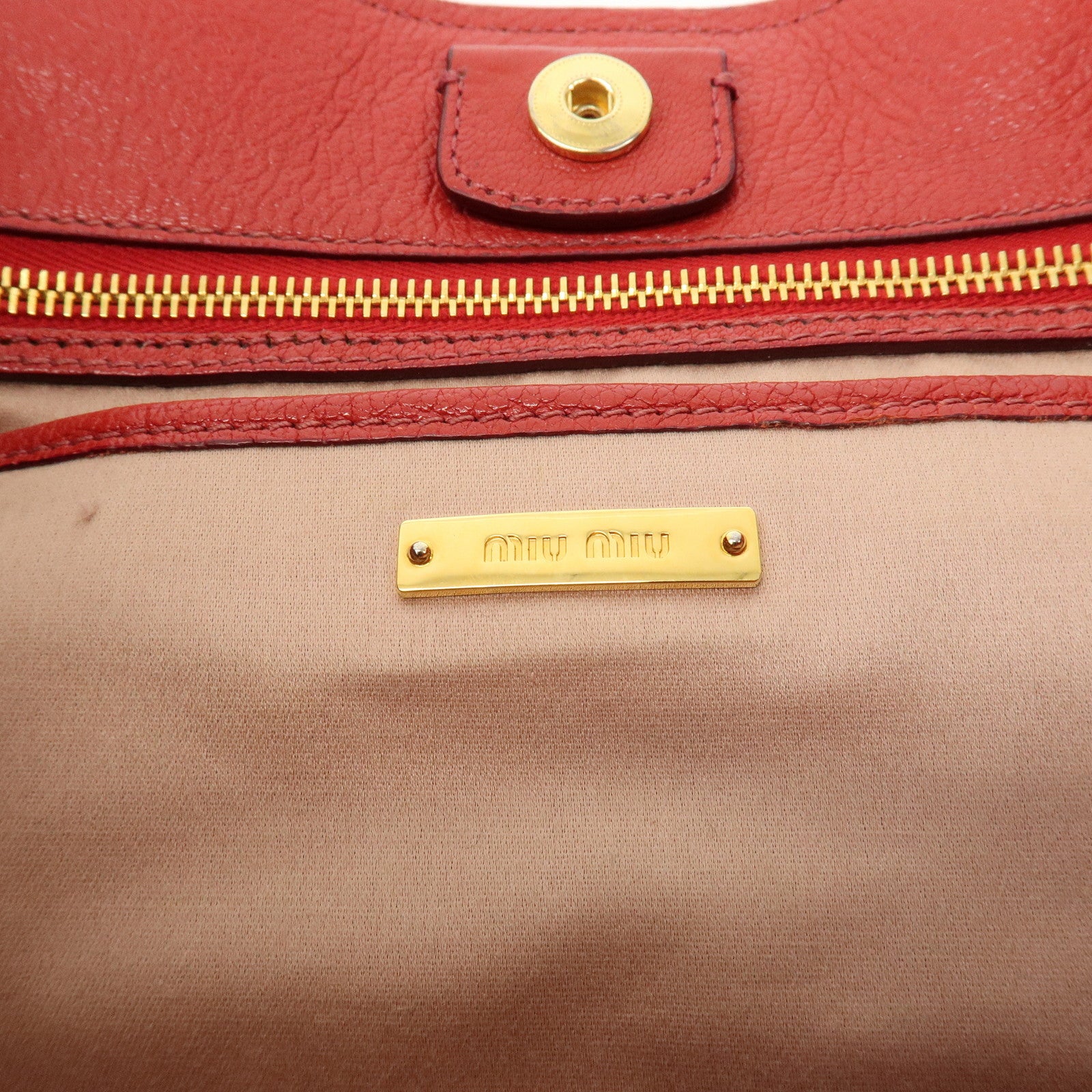 MIU MIU 2Way Bag Hand Bag Shoulder Bag Red RM0886