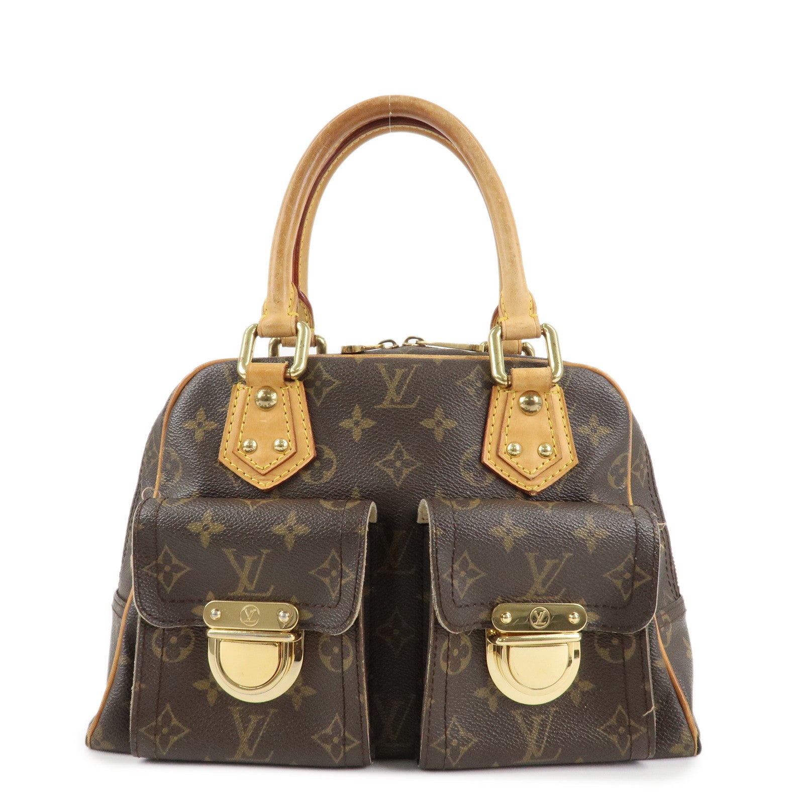 Louis Vuitton Monogram Manhattan PM Hand Bag Brown M40026 Used