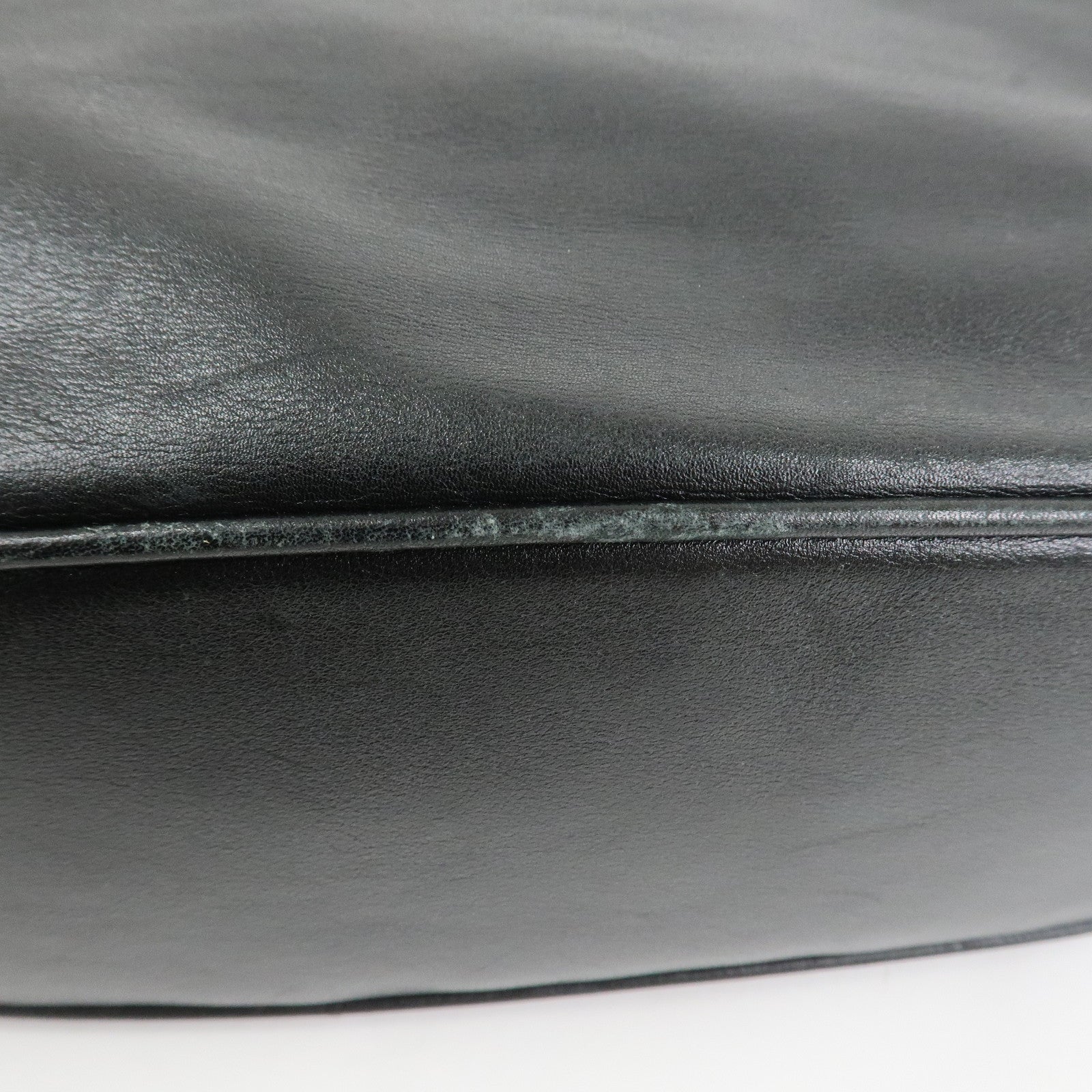 GUCCI Bamboo Leather 2Way Hand Bag Shoulder Bag Black 001郢晢スサ2852