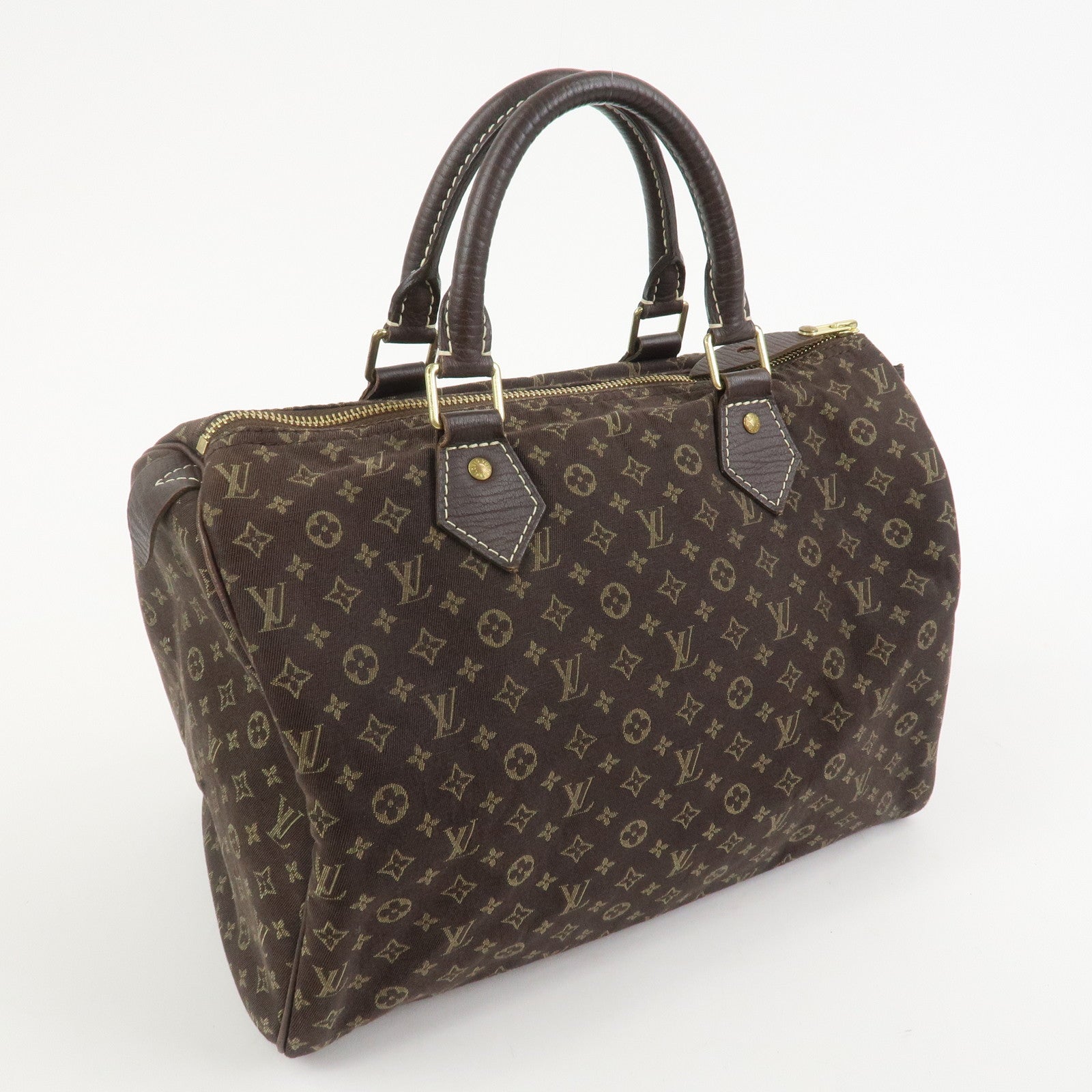 Louis Vuitton Monogram Mini Lin Speedy 30 Boston Bag Ebene M95224
