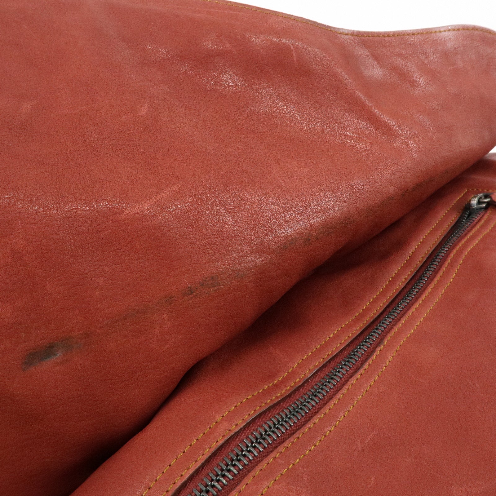 Christian Dior Gaucho Leather Saddle Bag Shoulder Bag Red Brown Used