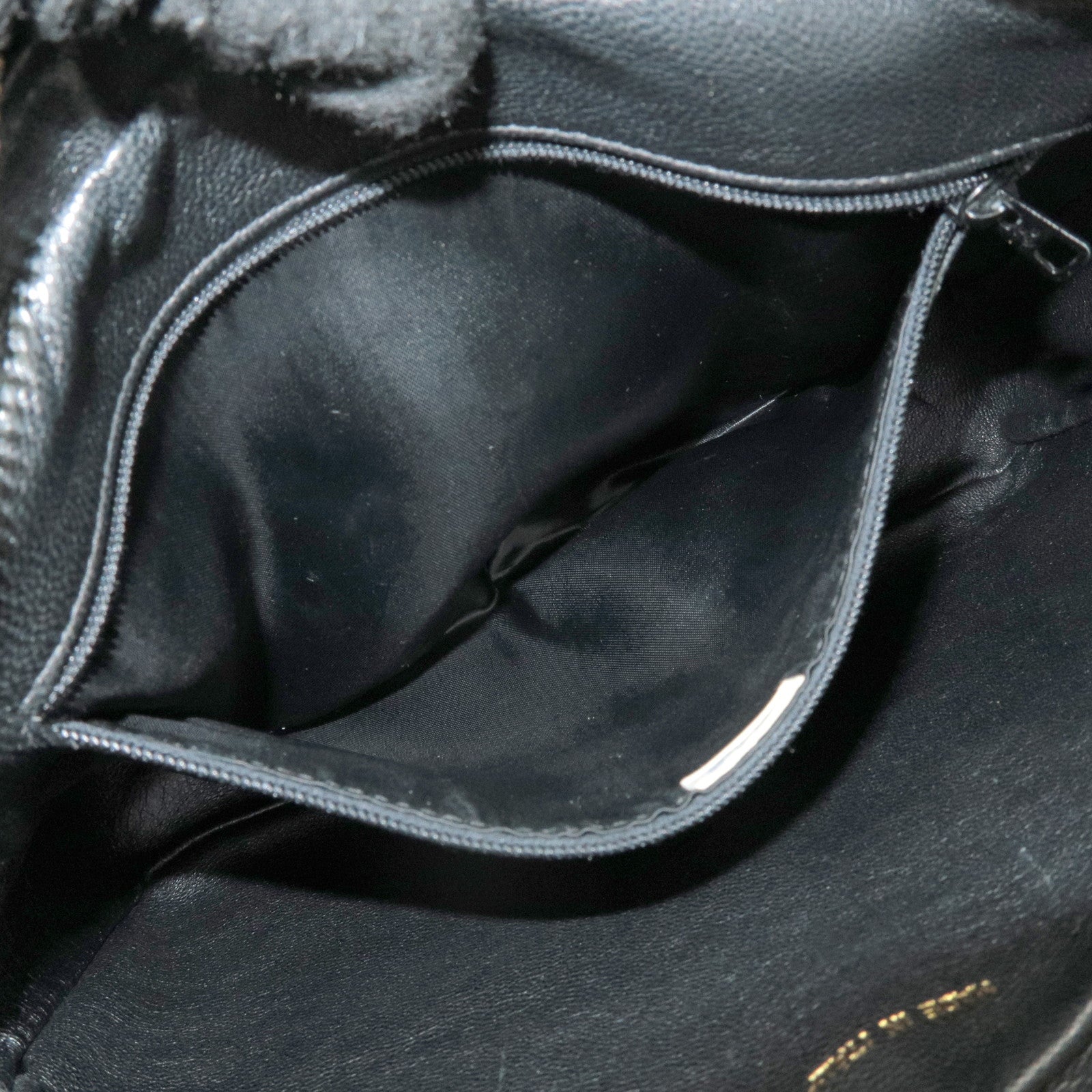 CHANEL COCO Mark Lamb Skin Chain Shoulder Bag Tassel Charm Black