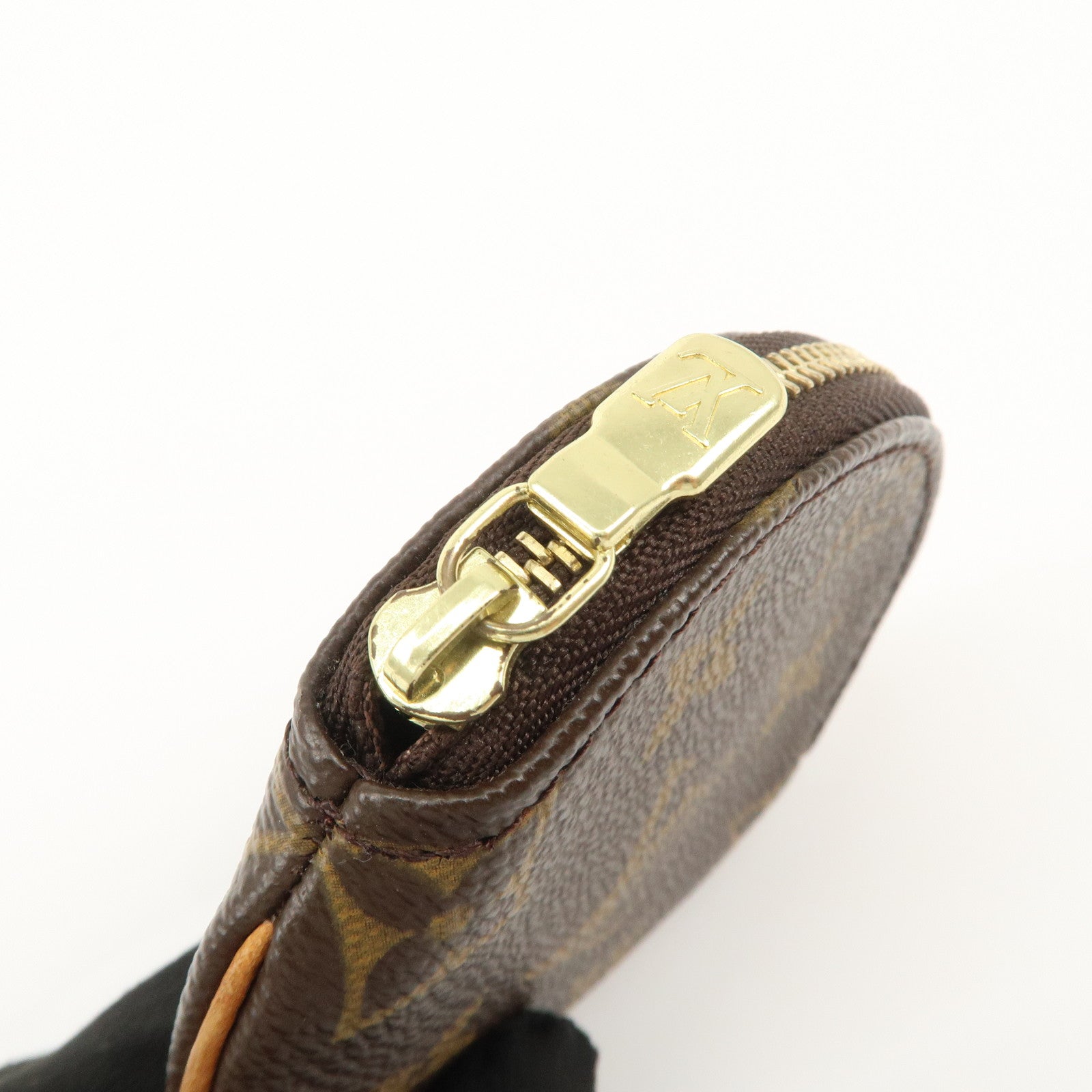Louis Vuitton Monogram Porte Monnaie Rond Coin Case Brown M61926 Used