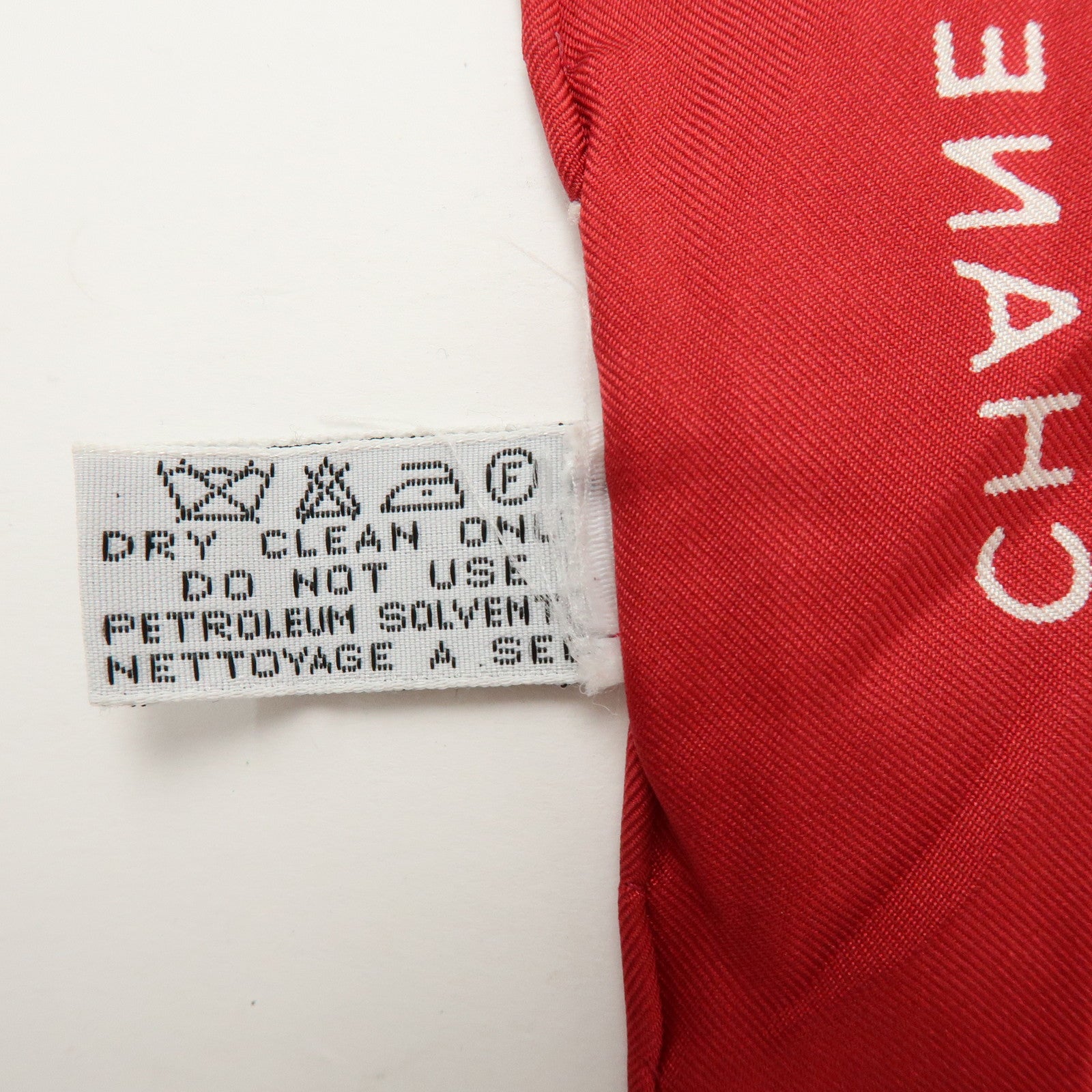 CHANEL COCO Mark Silk 100% Scarf Red White