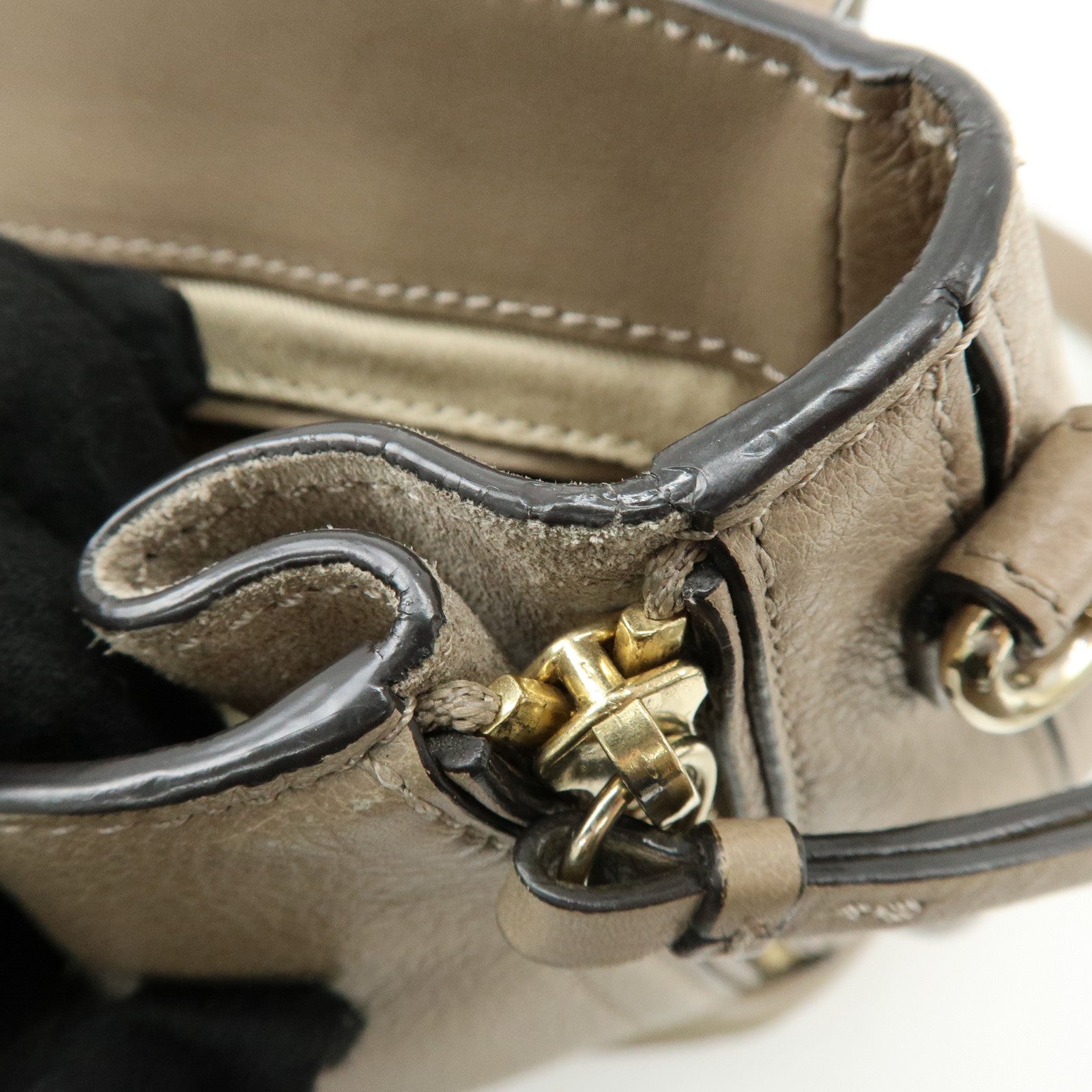 Chloe Faye Suede Leather Backpack Rucksack Greige