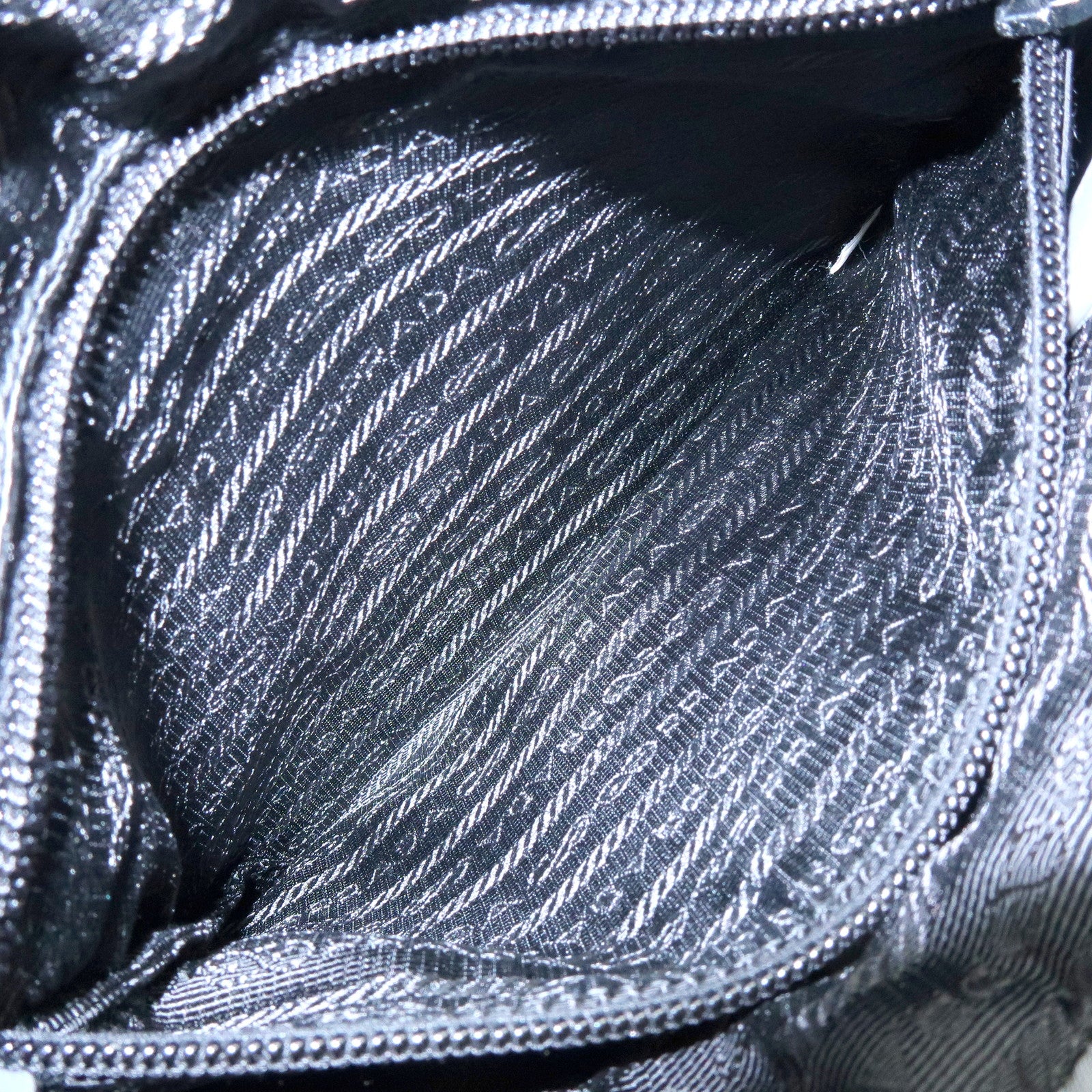 PRADA Nylon Leather 2Way Gathered Ribbon Hand Shoulder Bag Gray