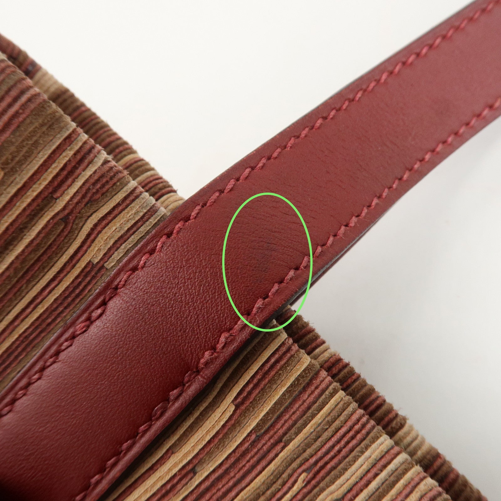 HERMES Leather Vibrato Jules Hand Bag F Engraved Multicolor Used