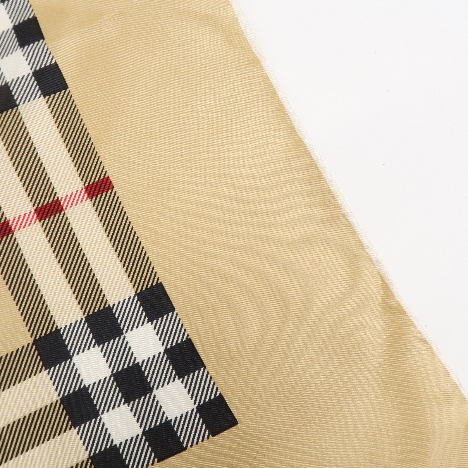 BURBERRY Nova Plaid Silk 100% Scarf 90×90 Beige