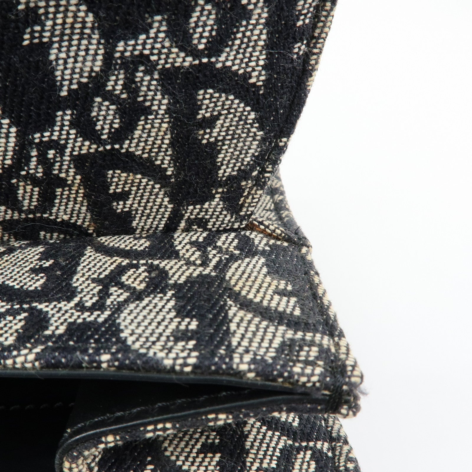 Christian Dior Trotter Saddle Jacquard Leather Shoulder Bag Black