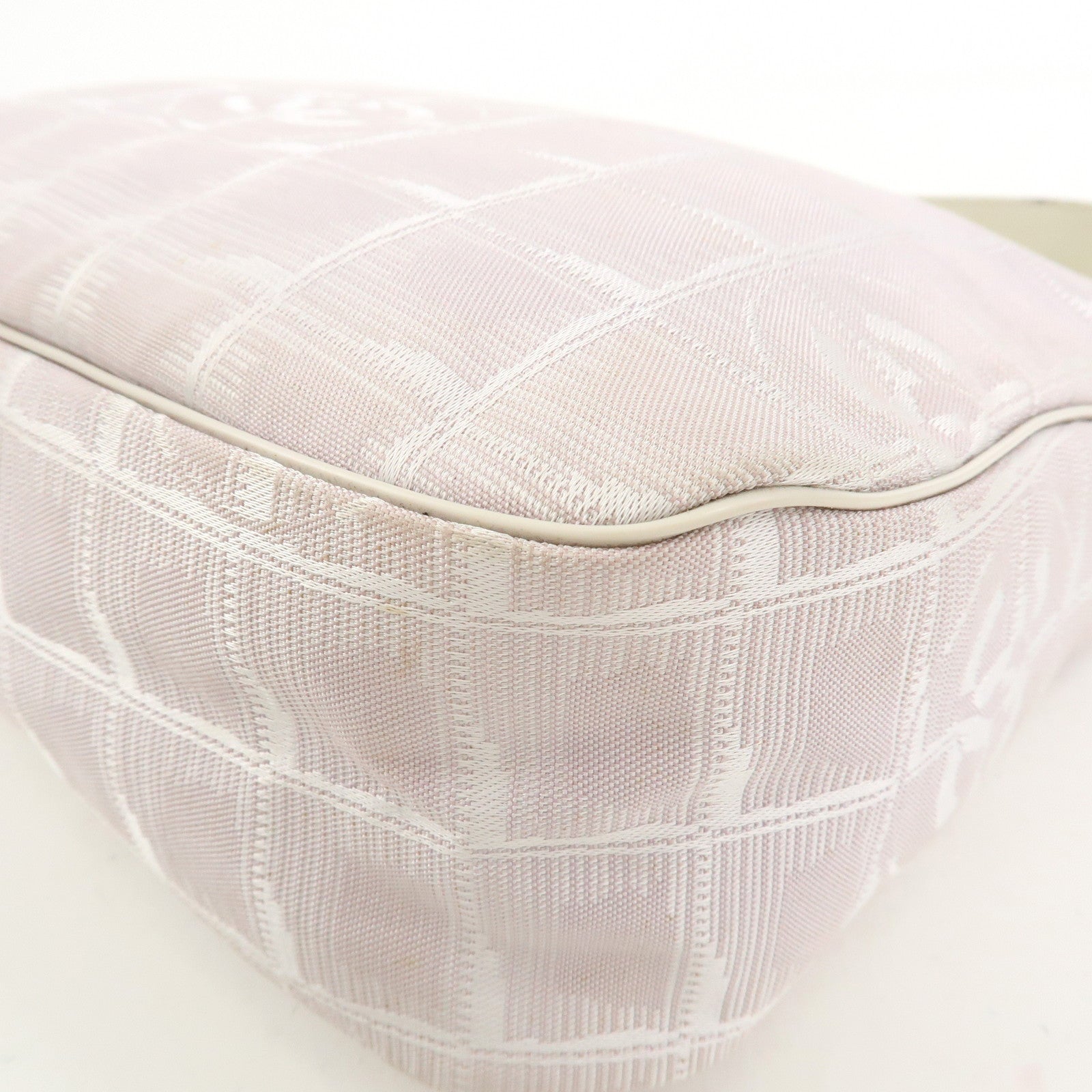 CHANEL New Travel Line Canvas Leather Shoulder Bag Hand Bag Pink