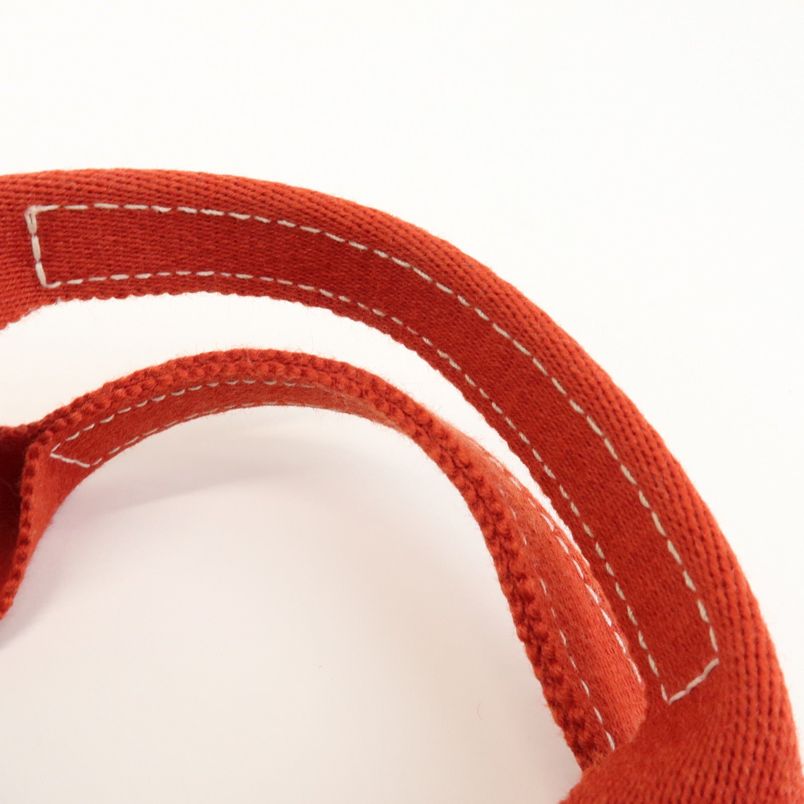 HERMES Canvas Cannes PM Tote Bag Hand Bag Red White