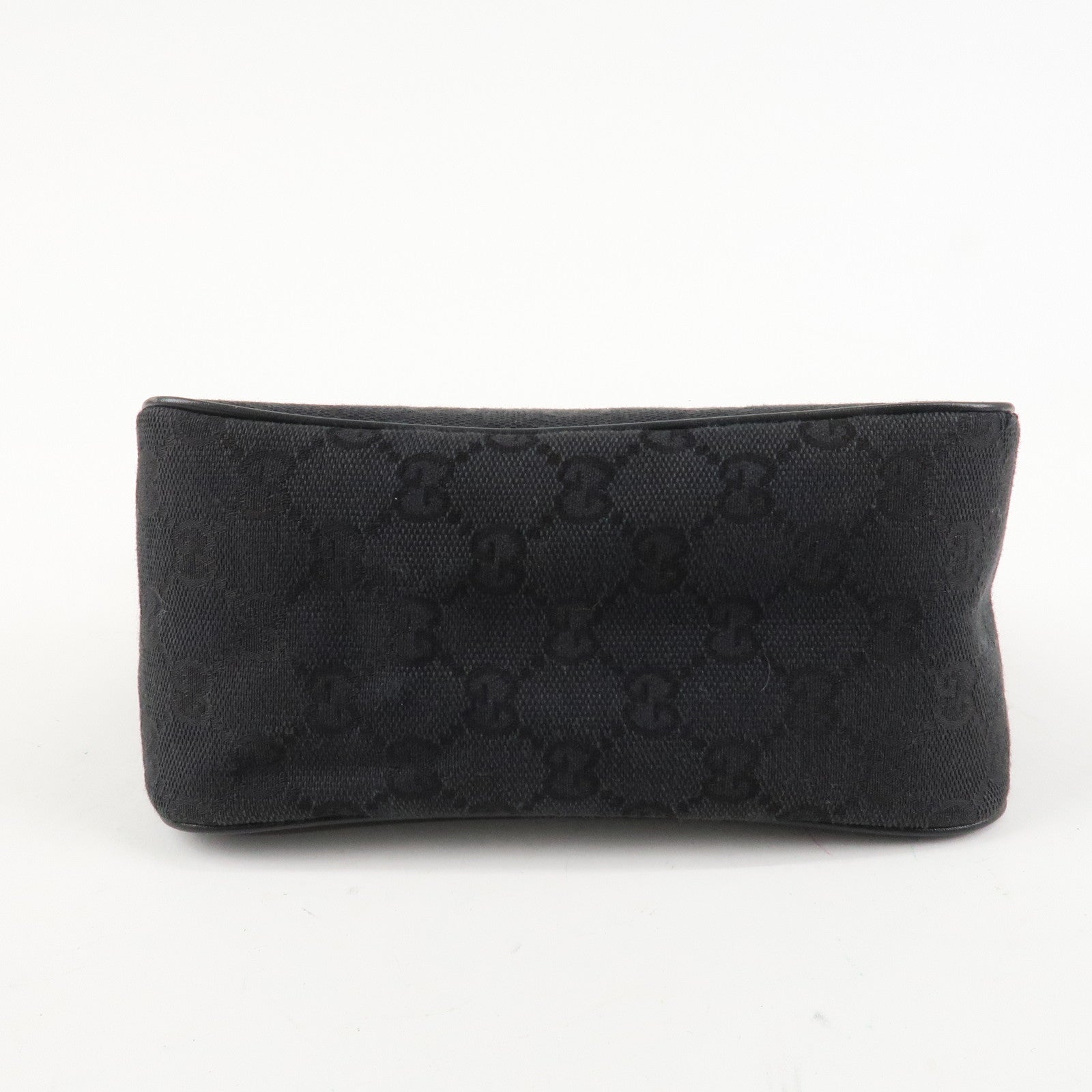GUCCI GG Canvas Leather Mini Handbag Pouch Black 106644 Used