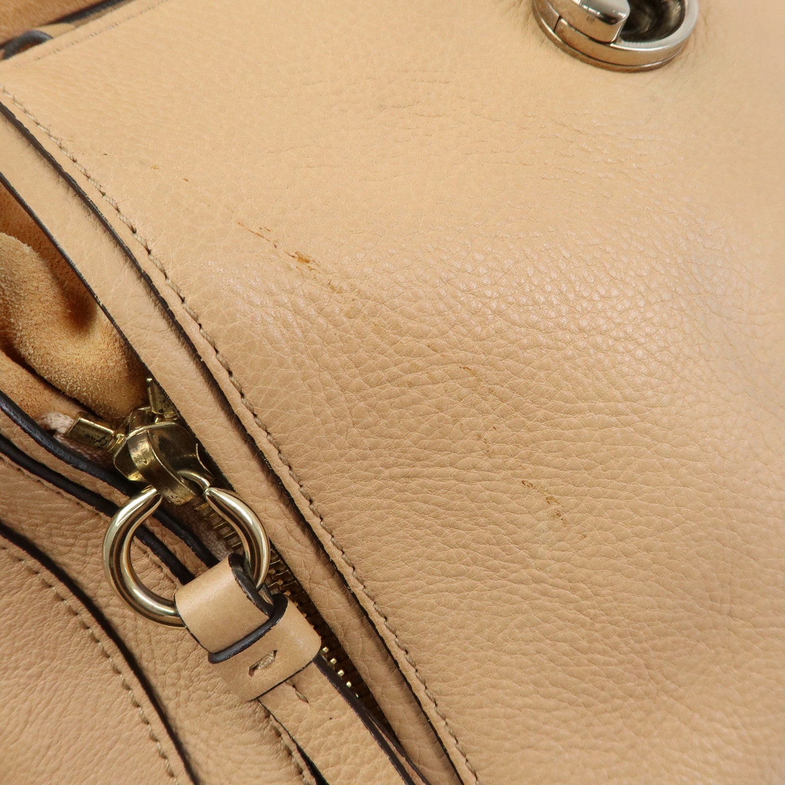 Chloe Leather 2Way Bag Shoulder Bag Hand Bag Beige Authentic Used F/S