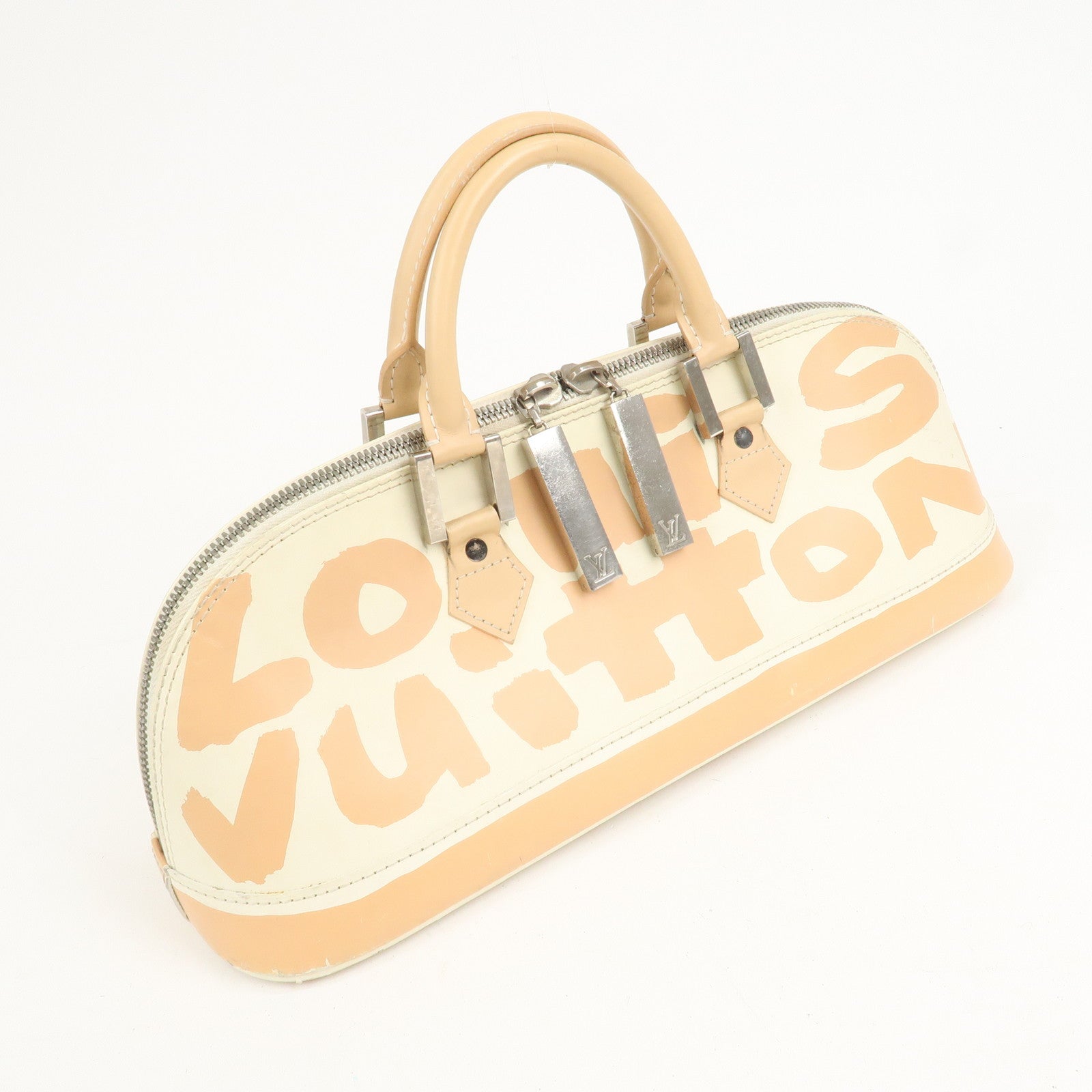 Louis Vuitton Graffiti Alma Horizontal Leather Hand Bag Beige M92176