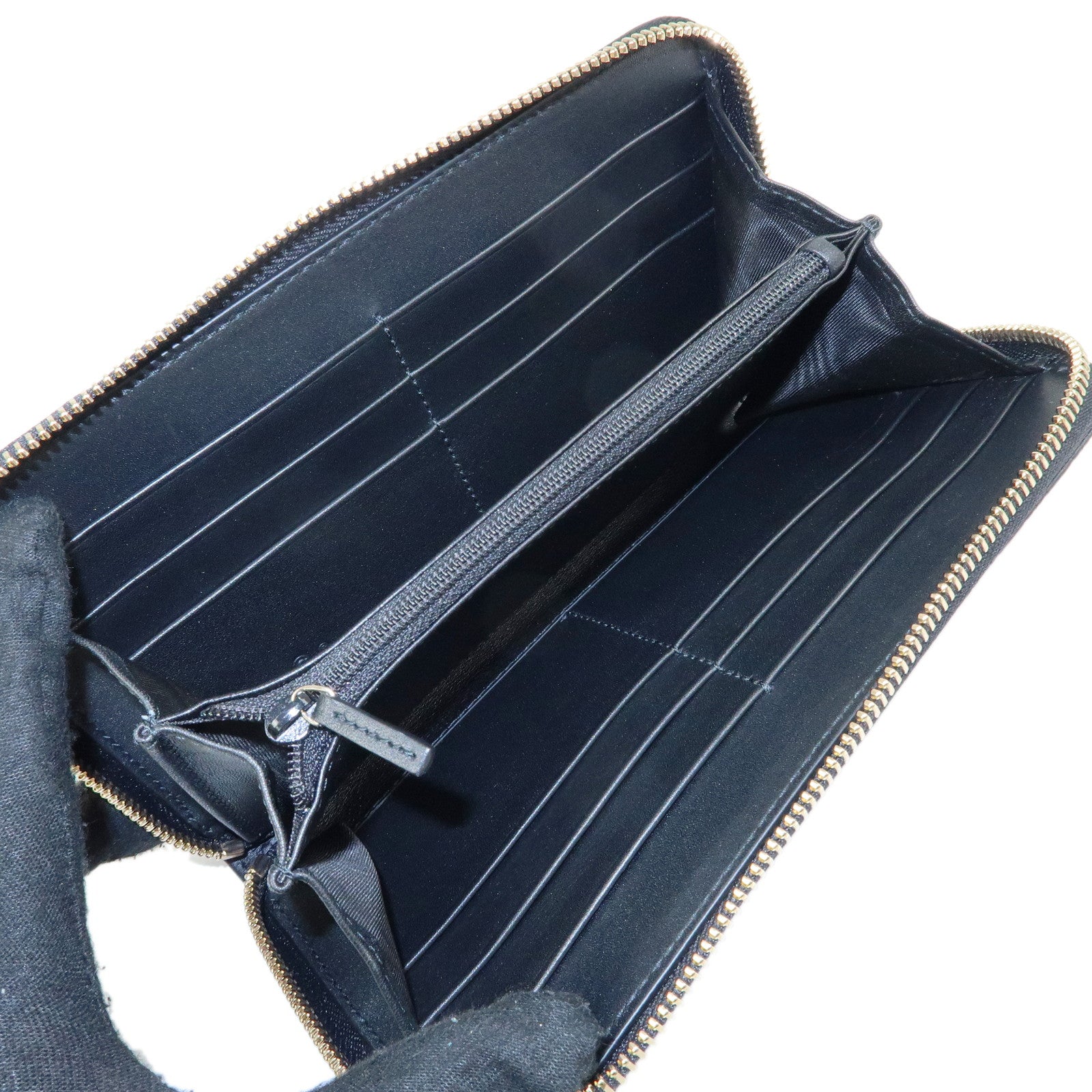 GUCCI Microguccissima Leather Zippy Long Wallet Black 449391