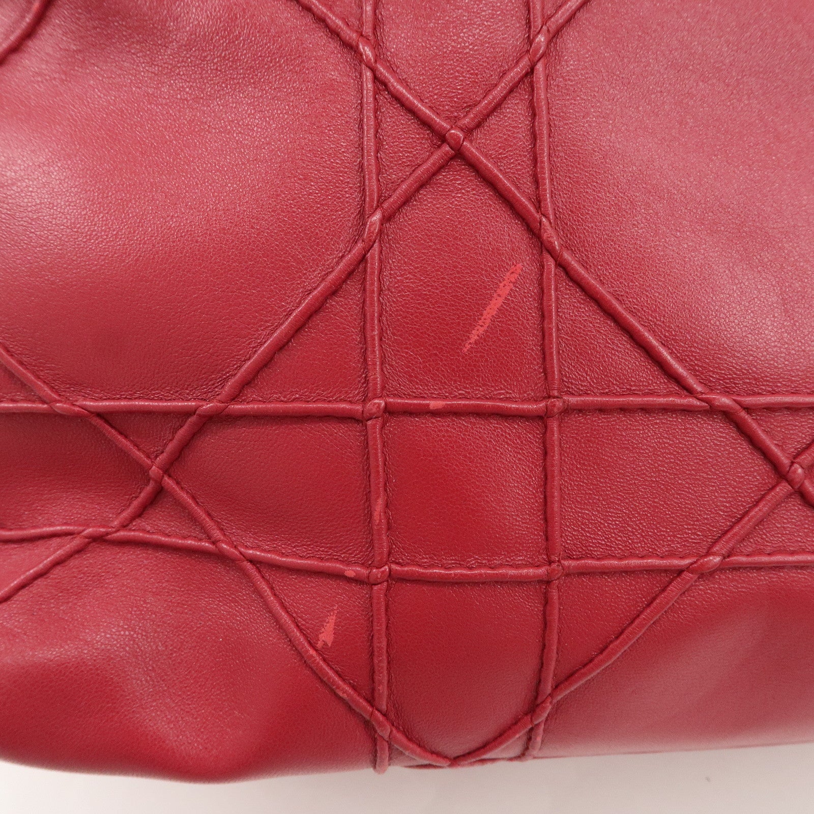 Christian Dior Leather 2Way Bag Hand Bag Shoulder Bag Pink Used