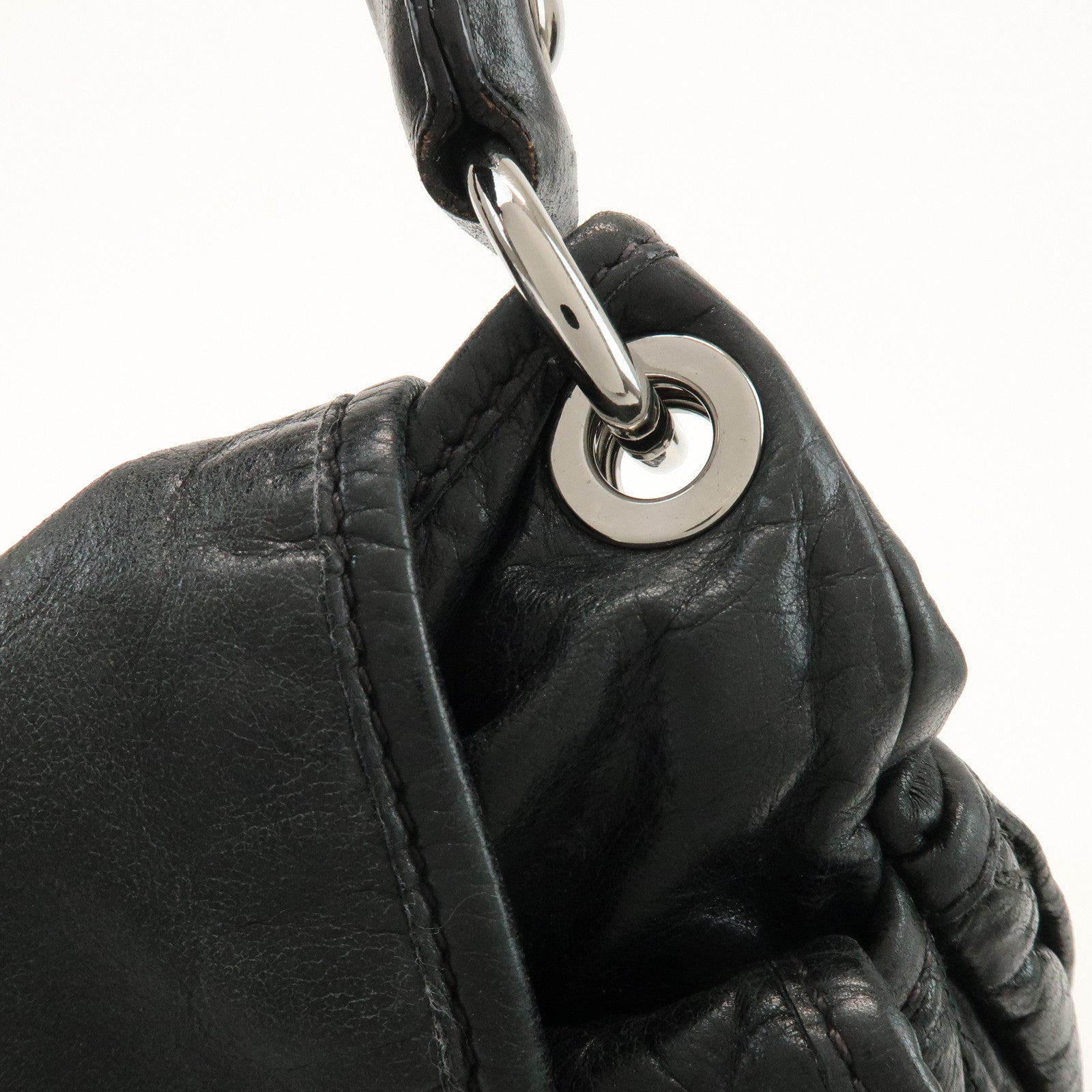 MIU MIU Matelasse Leather 2Way Bag Hand Bag Shoulder Bag Black
