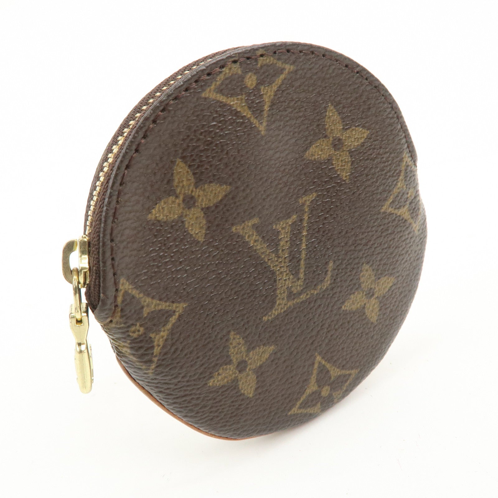 Louis Vuitton Monogram Porte Monnaie Rond Coin Case Brown M61926