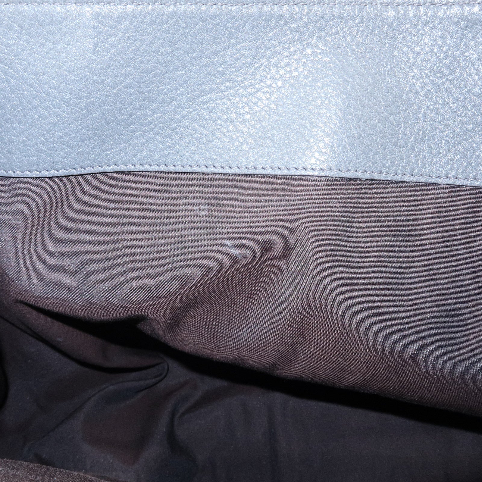 GUCCI Logo Leather Tote Bag Shoulder Bag Gray 380118