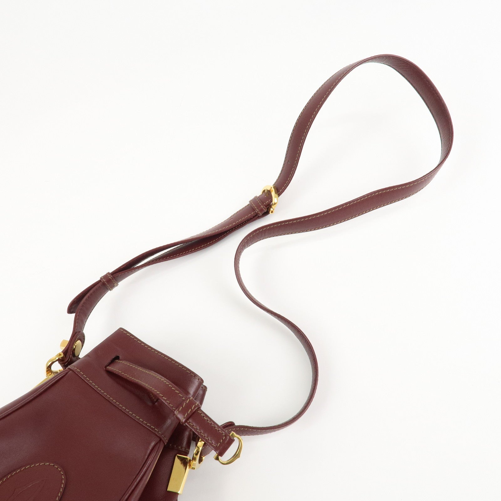 Cartier Must Line Calf Leather Shoulder Bag Bordeaux