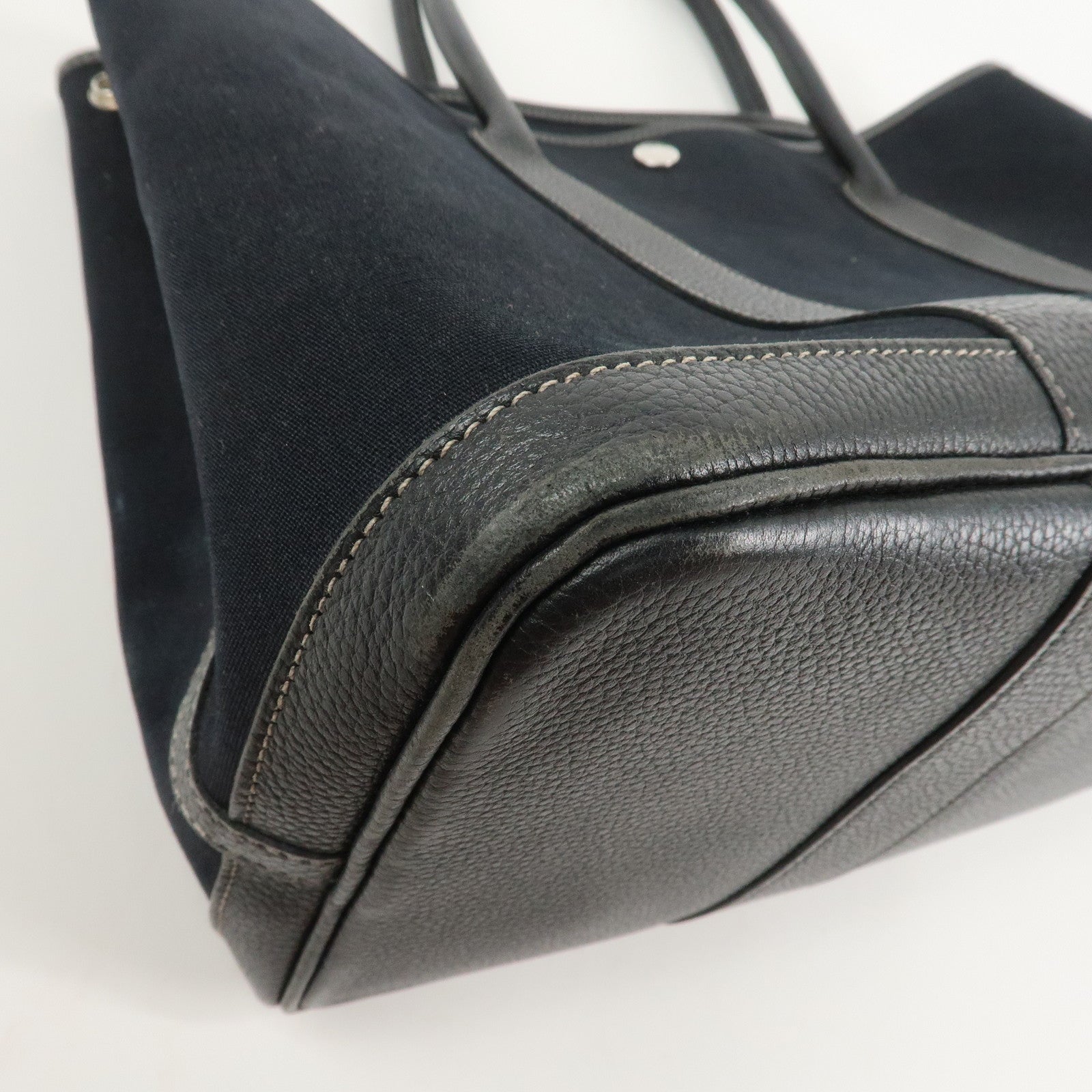 HERMES Negonda Leather Garden Party PM Tote Bag Hand Bag Black Used