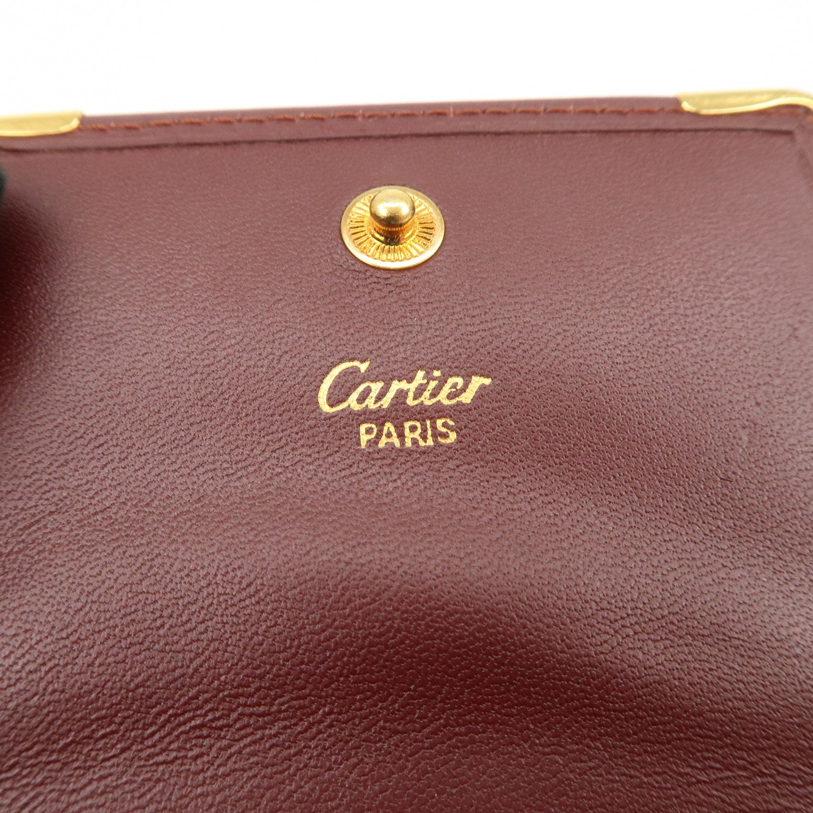 Cartier Must Line Leather Coin Case Bordeaux