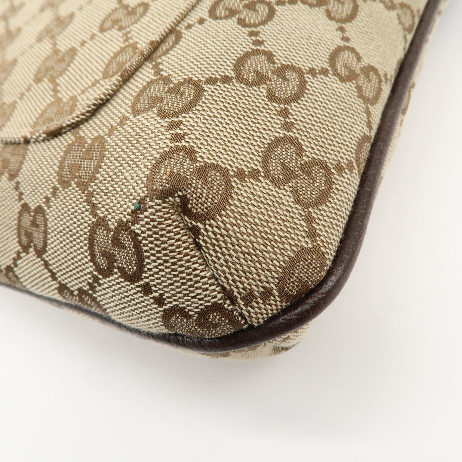 GUCCI GG Canvas Leather Shoulder Bag Crossbody Bag Beige 122793