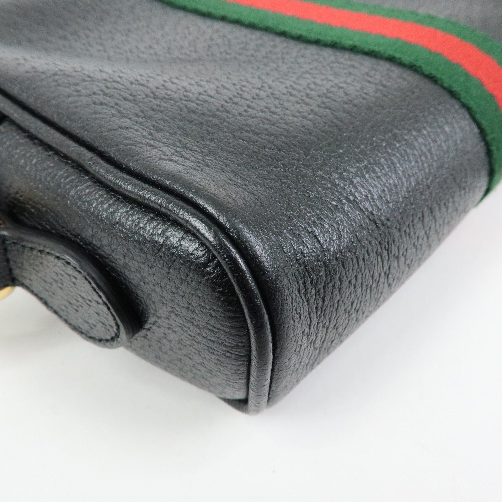 GUCCI Ophidia Sherry Leather Shoulder Crossbody Bag Black 517350