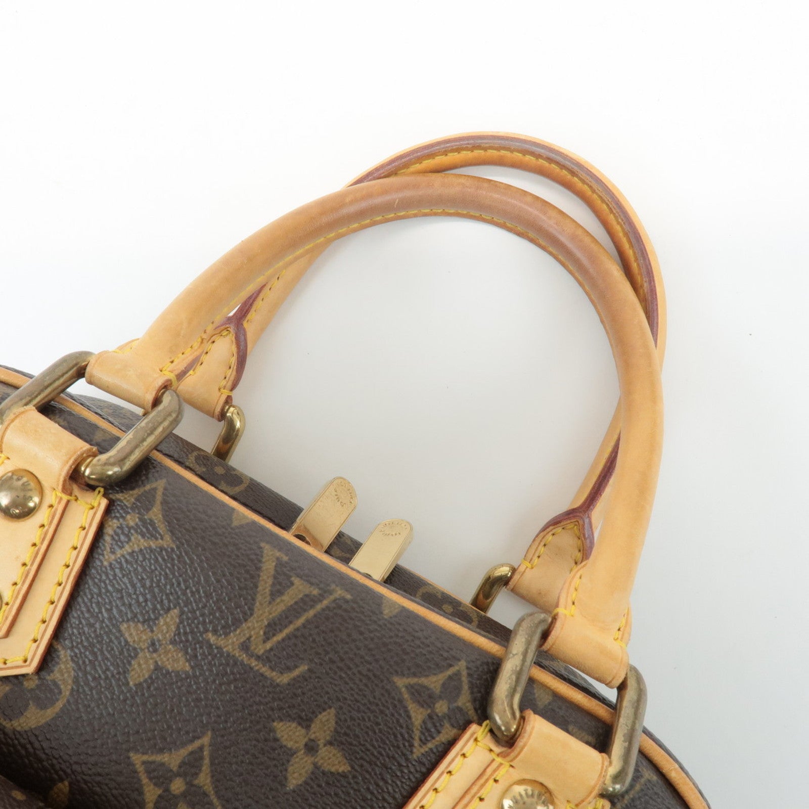 Louis Vuitton Monogram Manhattan PM Hand Bag Brown M40026