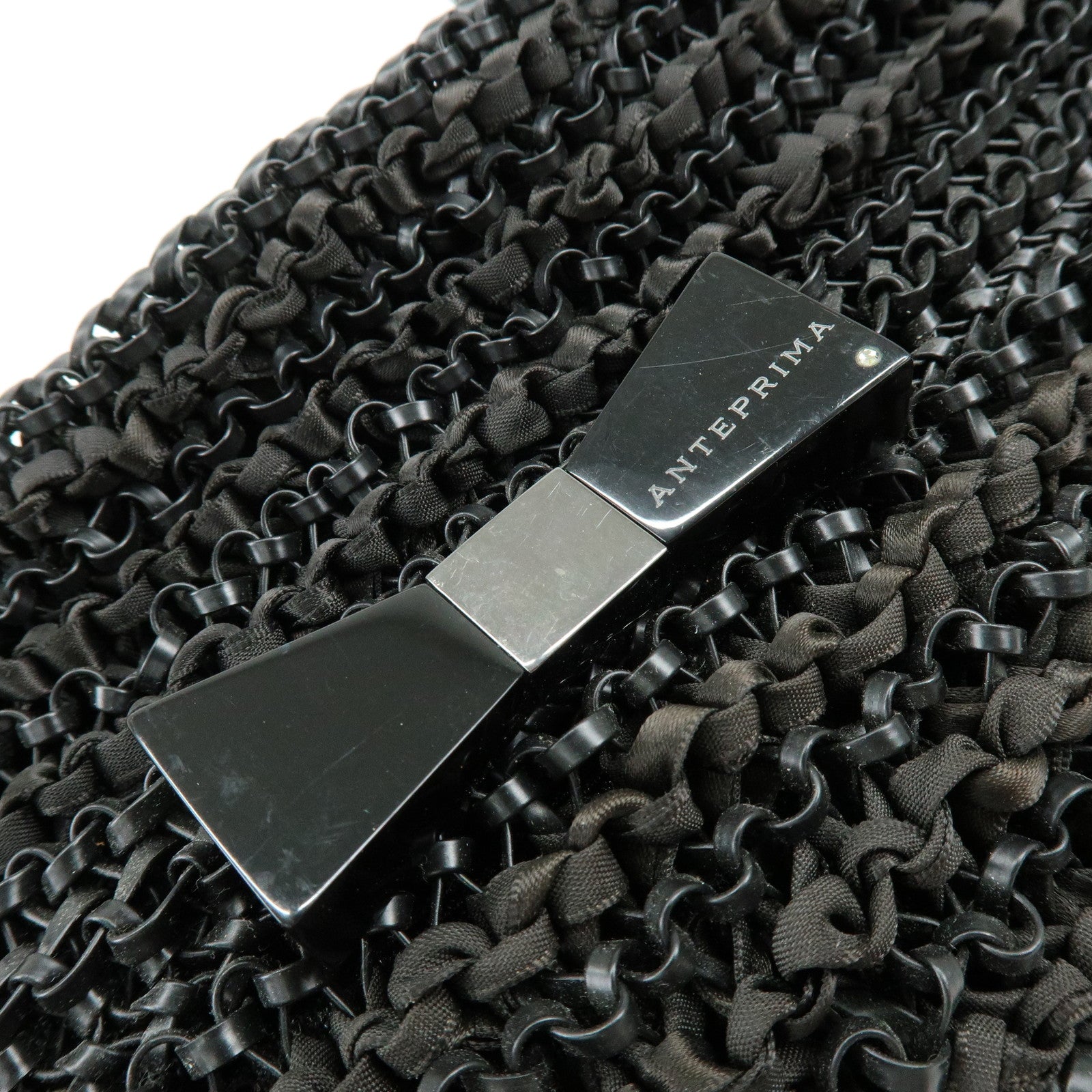 ANTEPRIMA Wire Nylon Tote Bag Hand Bag Black