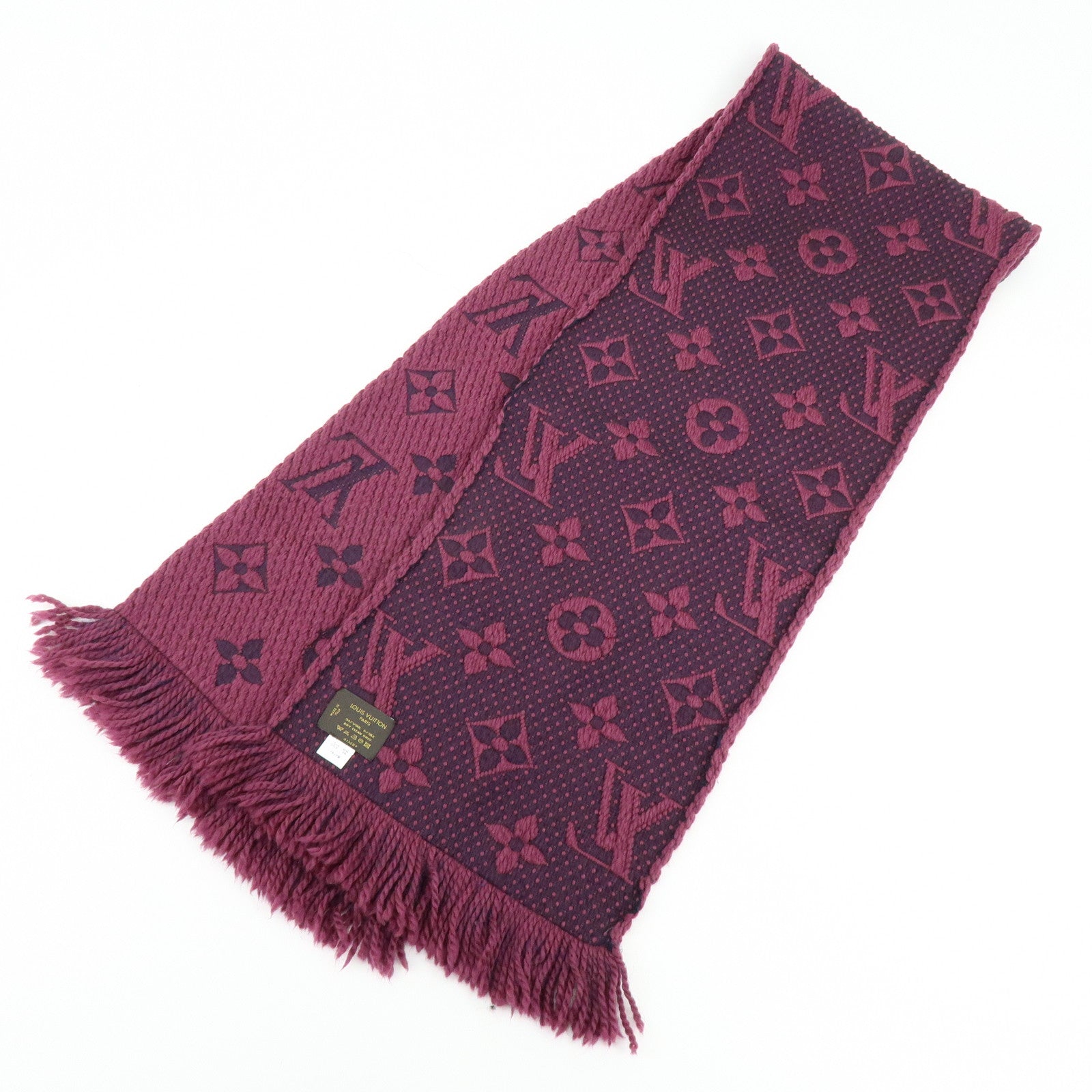 Louis Vuitton Echarpe Logomania Wool Silk Scarf Purple 413287