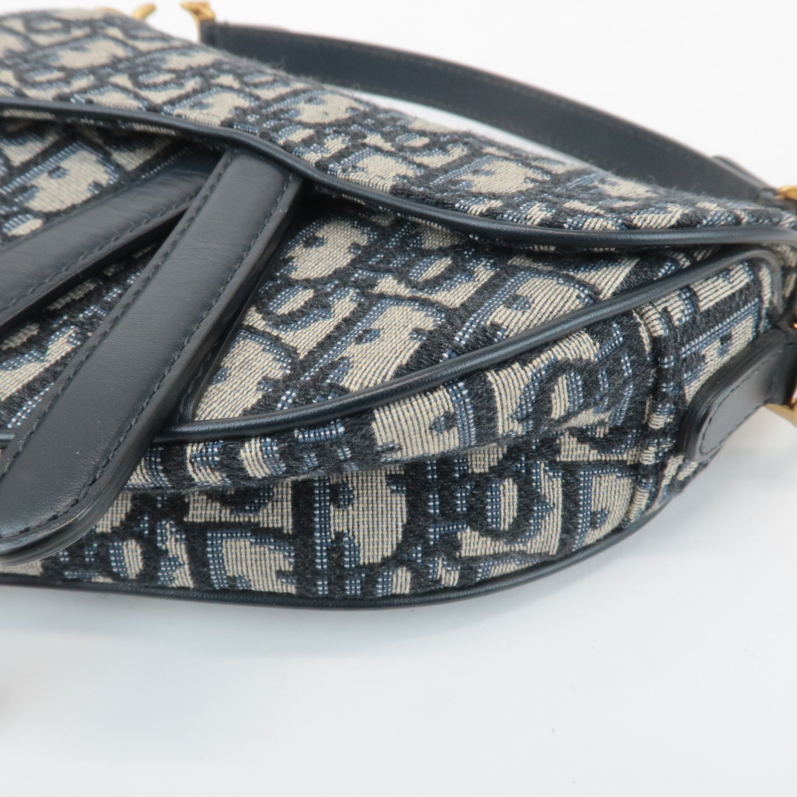 Christian Dior Trotter Jacquard Leather Saddle Mini Shoulder Bag