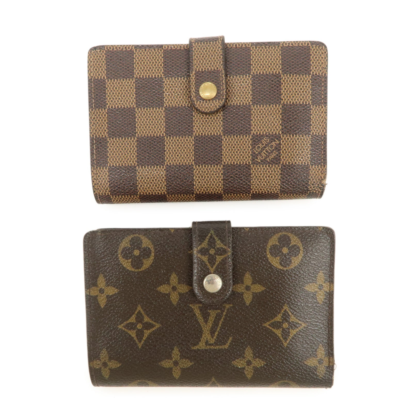 Louis Vuitton Set of 2 Monogram Damier Bi-fold Wallet M61207 N61664 Used