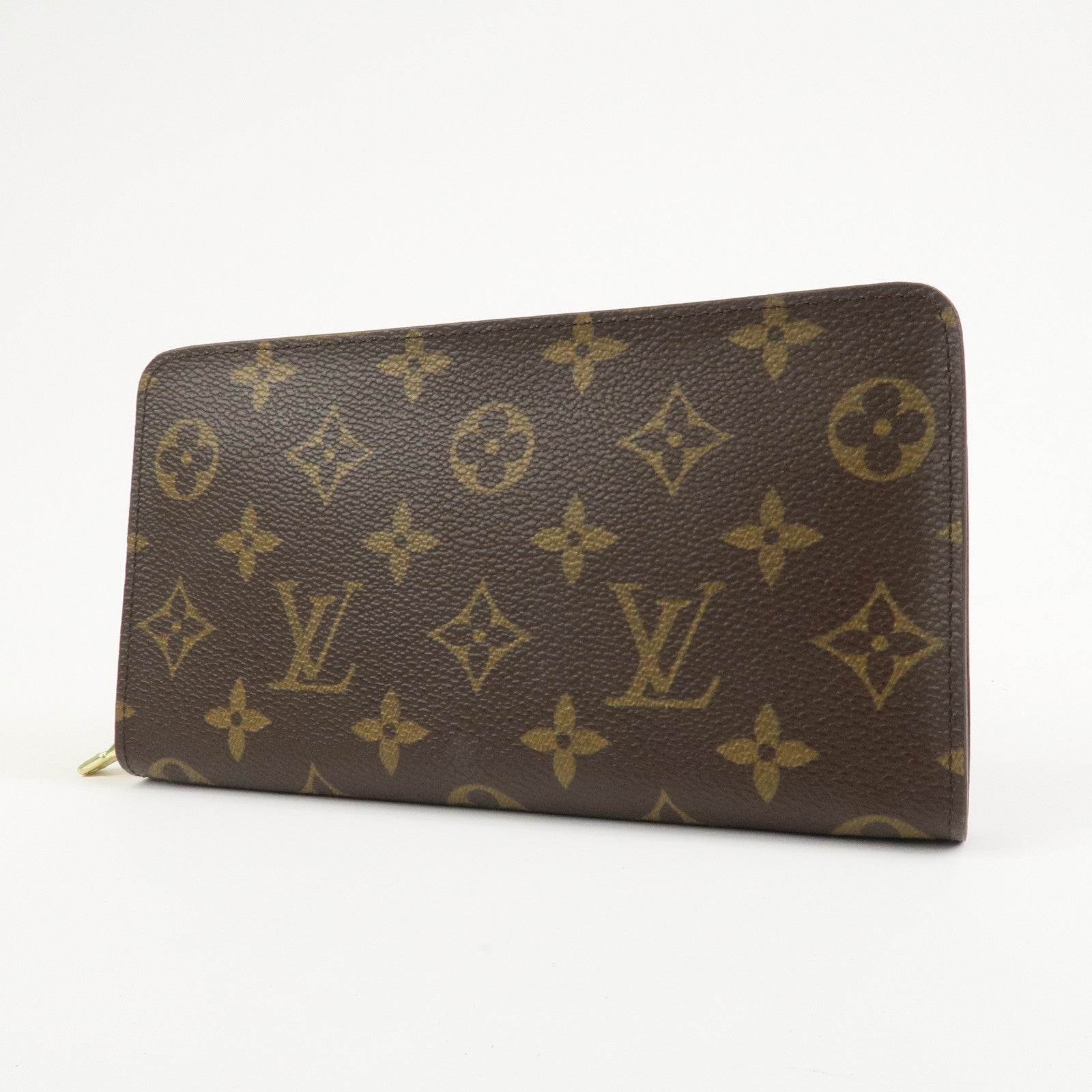 Loius Vuitton Monogram Porte Monnaie Zip Long Wallet Brown M61727