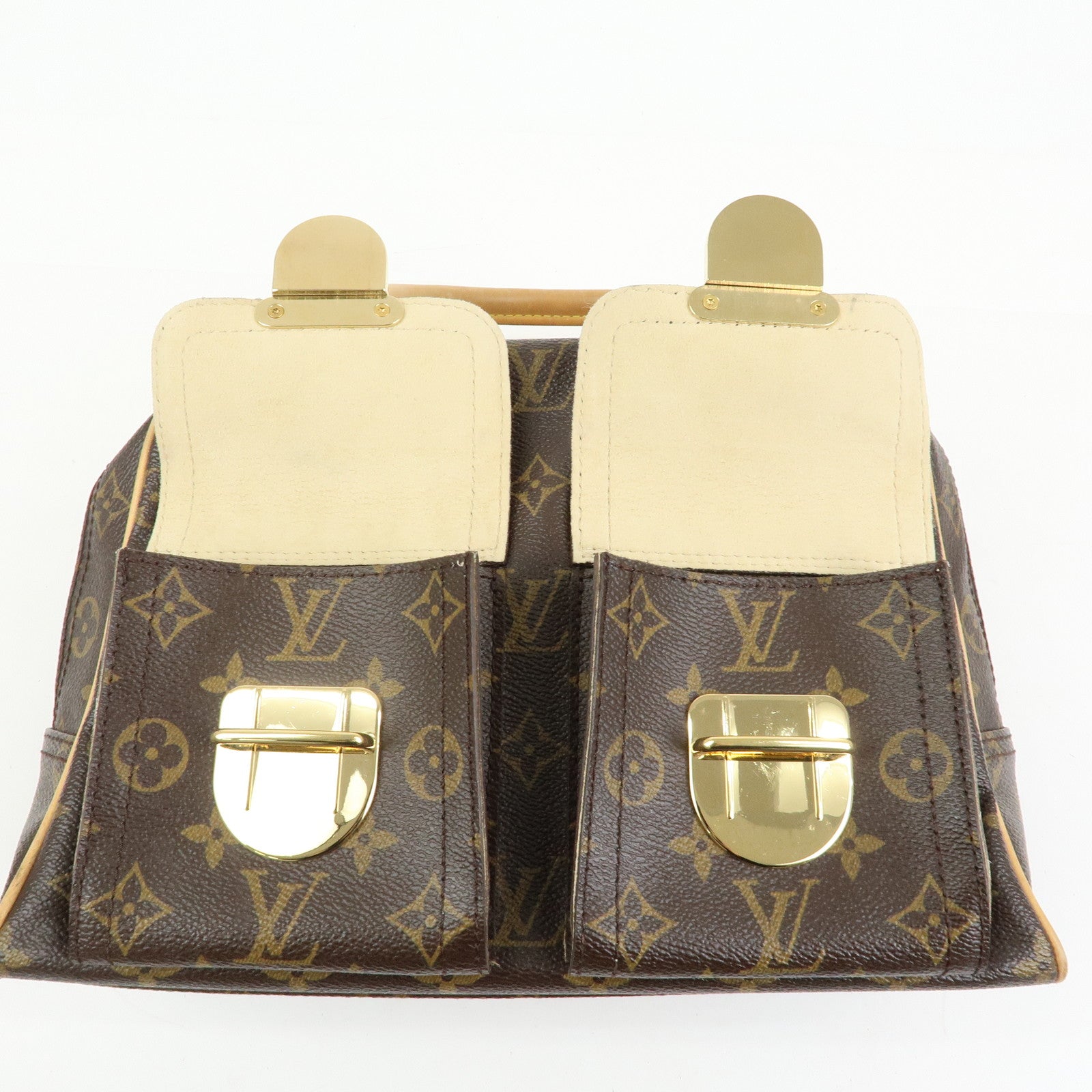 Louis Vuitton Monogram Manhattan PM Hand Bag Brown M40026