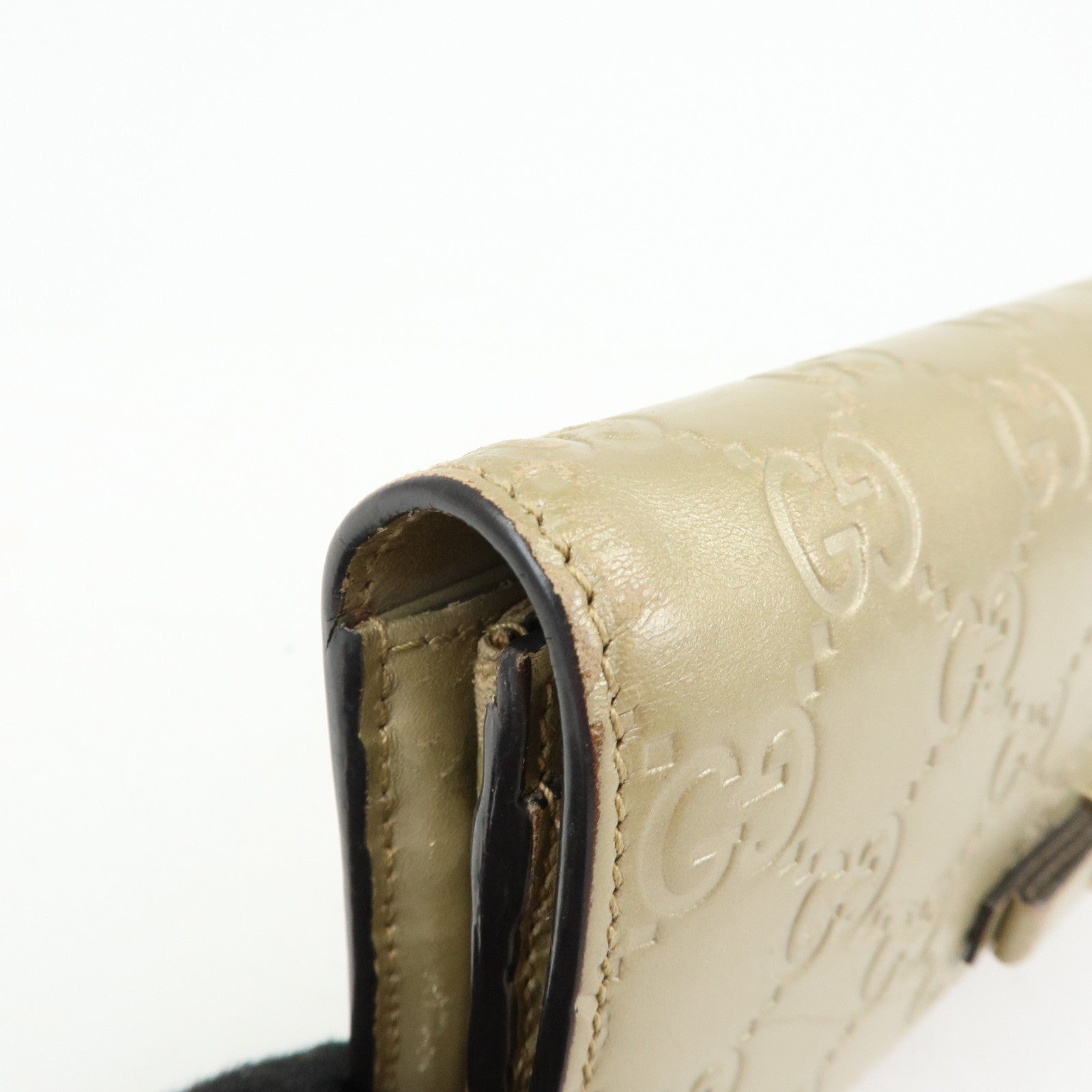 GUCCI Guccissima Interlocking G Flap Long Wallet Gold 388679