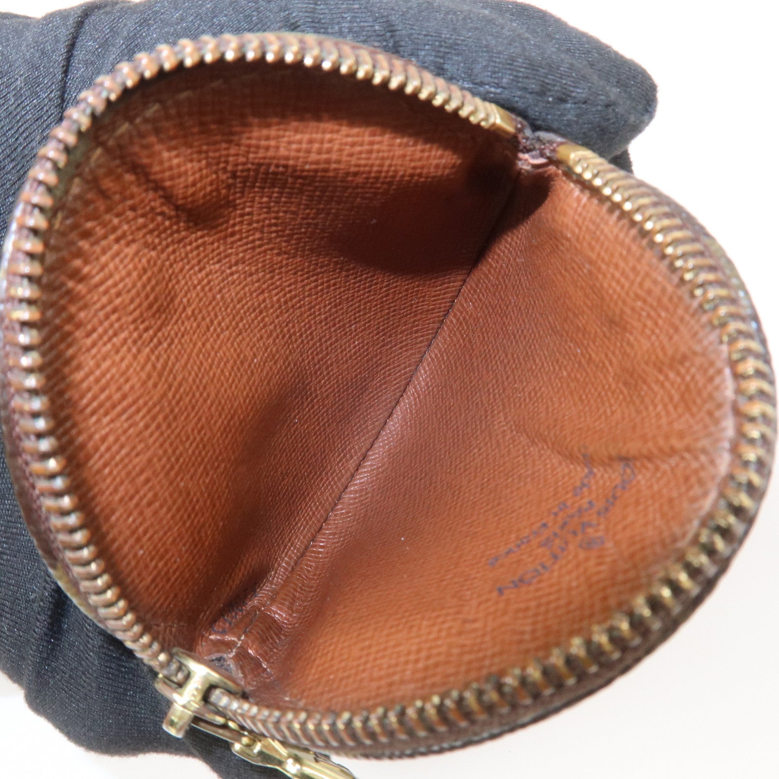 Louis Vuitton Monogram Porte Monnaie Rond Coin Case Brown M61926