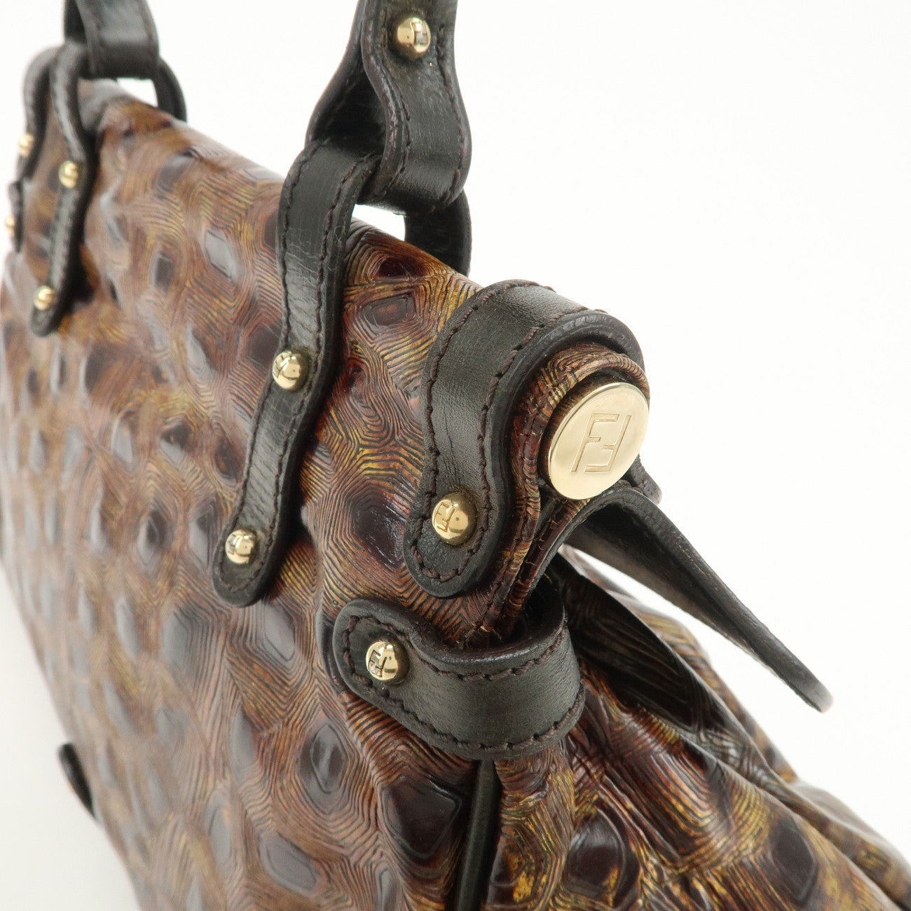 FENDI Bolsa Magic Hand Bag Shoulder Bag Brown 8BN144