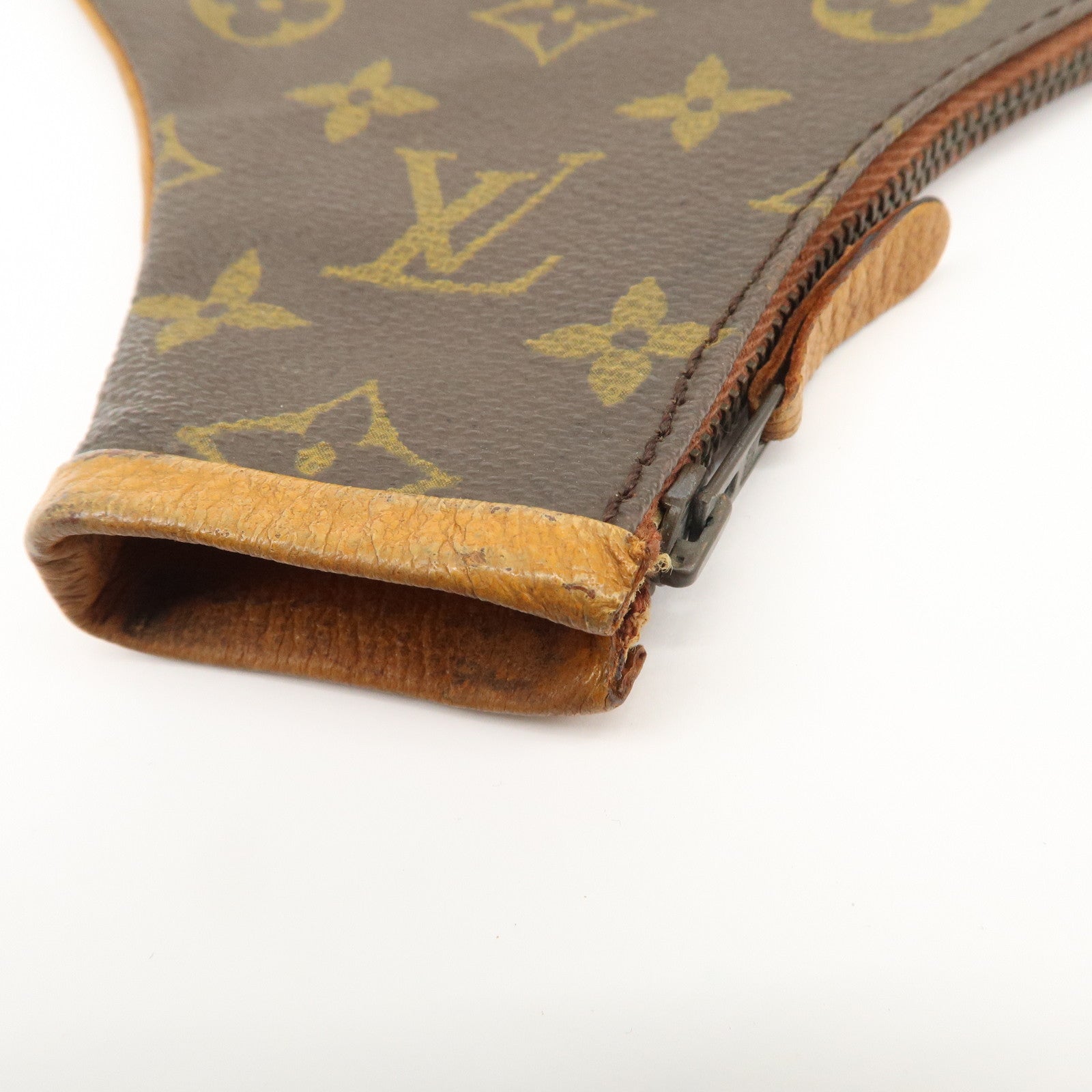 Louis Vuitton Monogram Canvas Leather Racket Case Brown Used